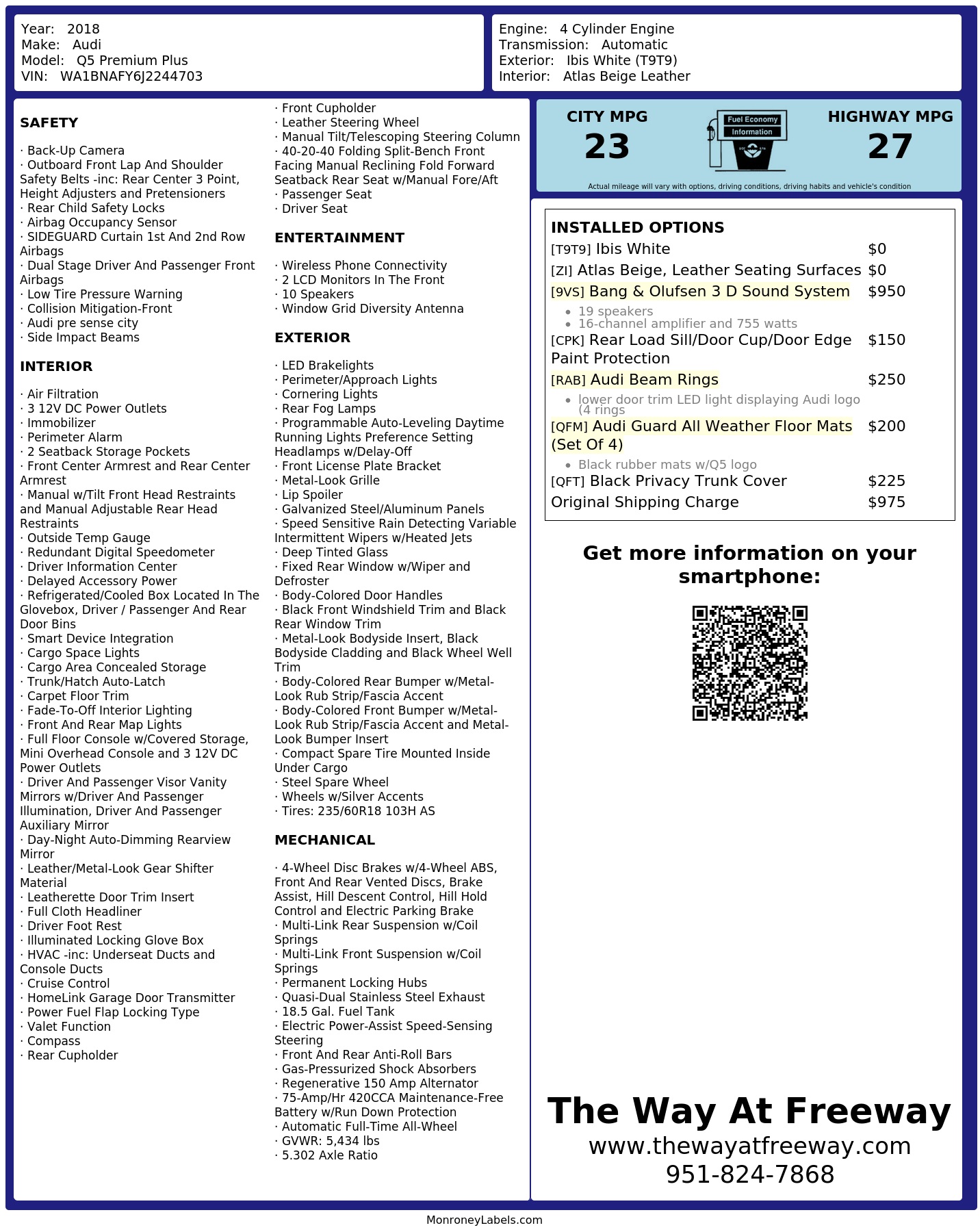Monroney Label