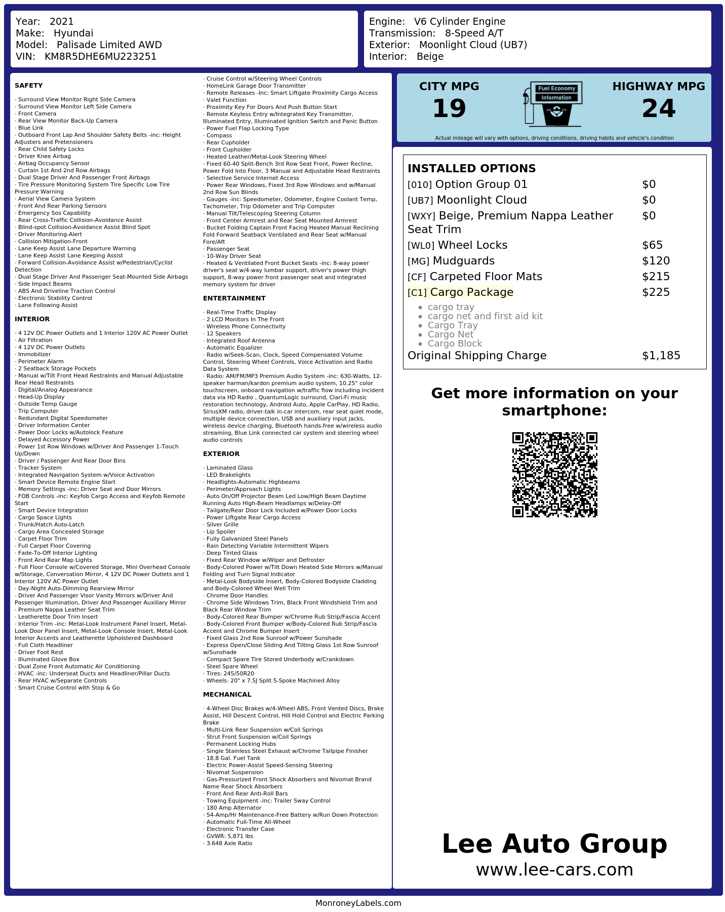 Monroney Label