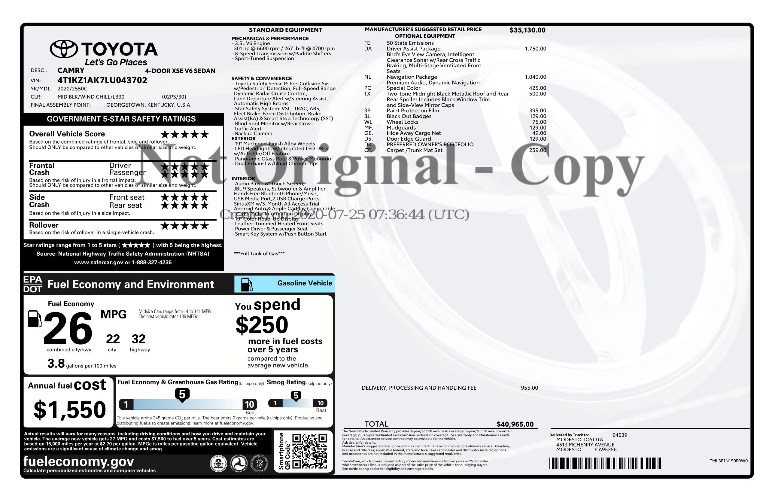 Monroney Label
