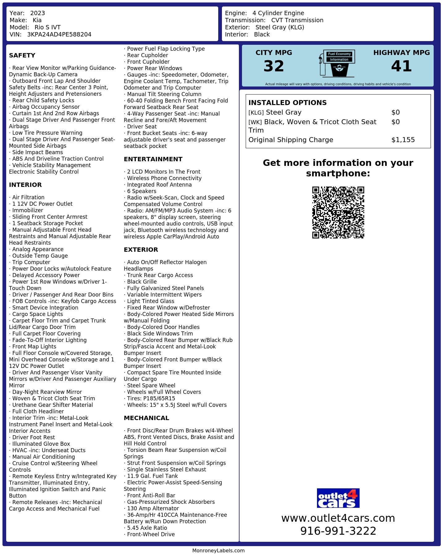 Monroney Label
