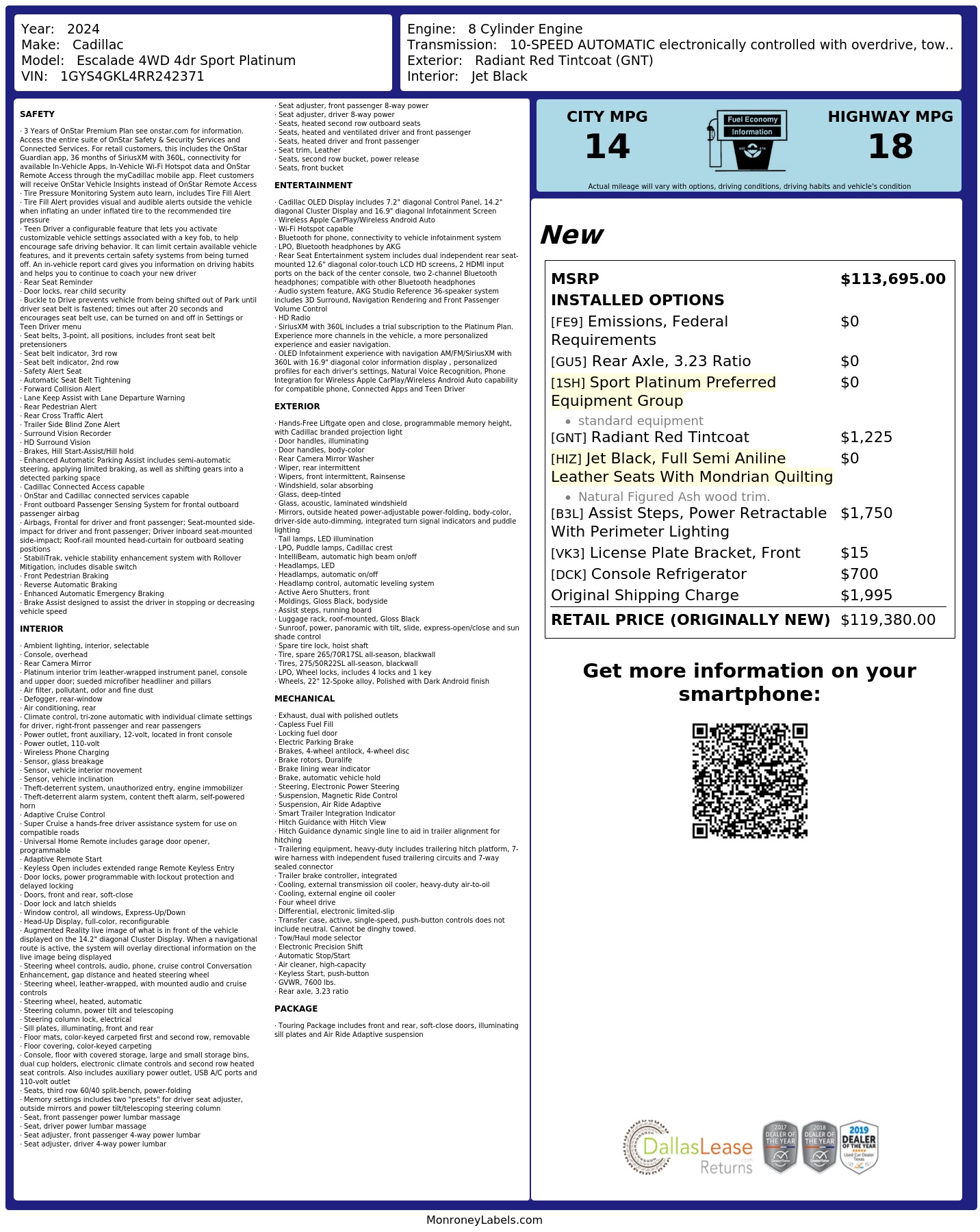 Monroney Label