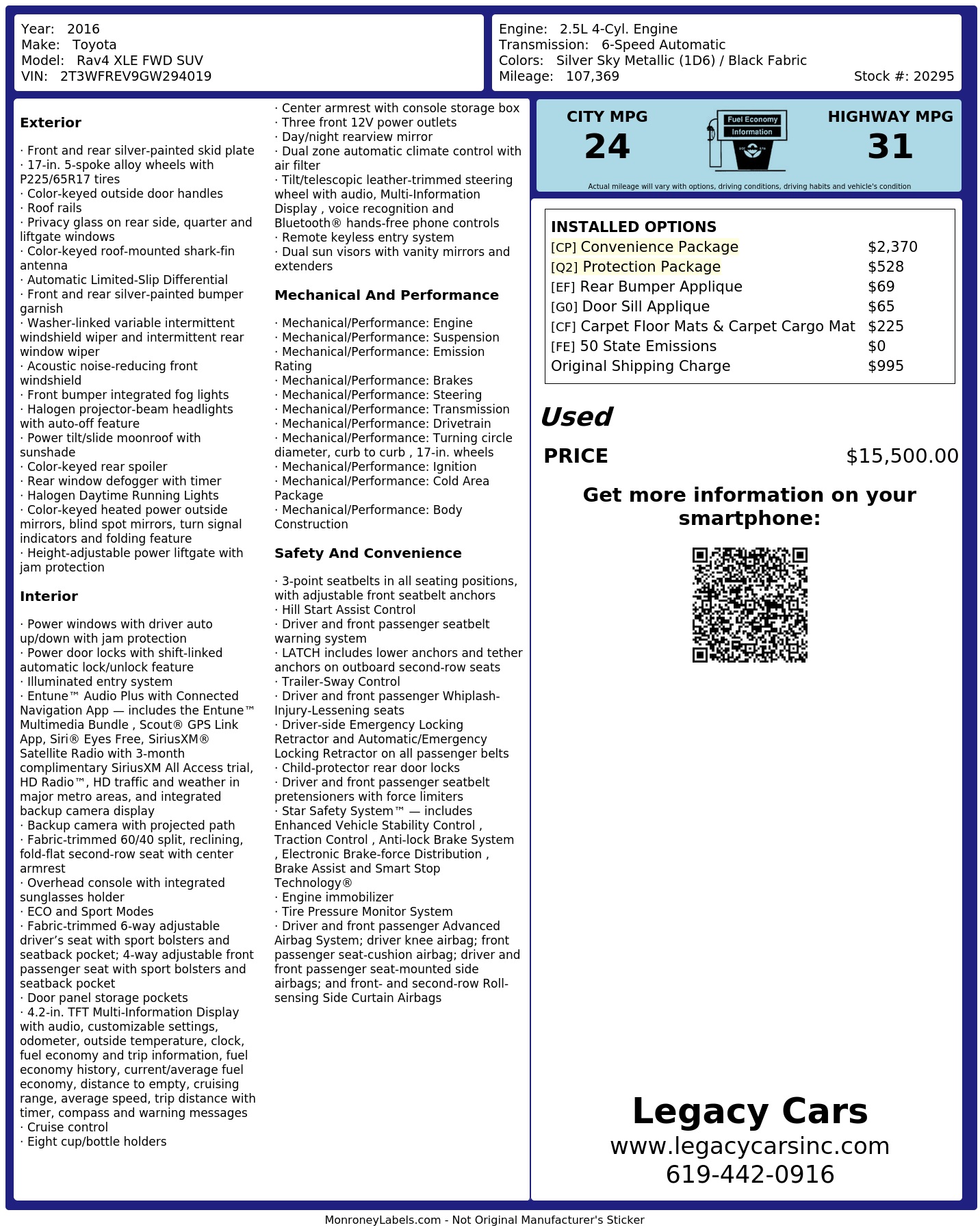 Monroney Label