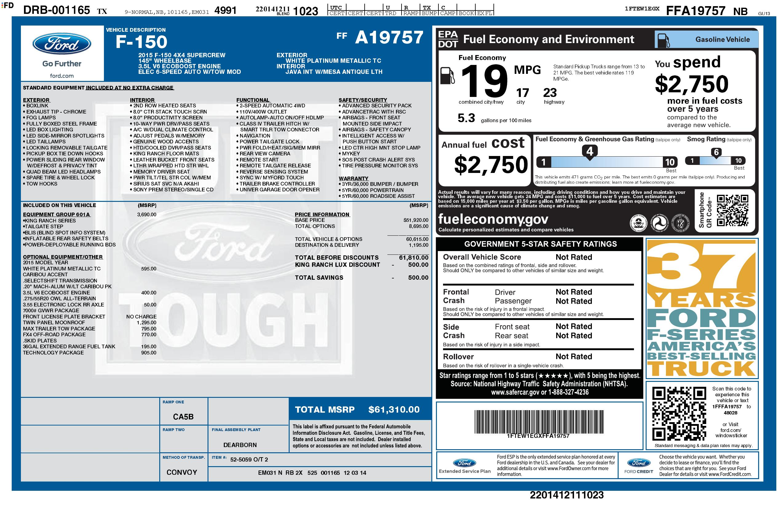 Monroney Label