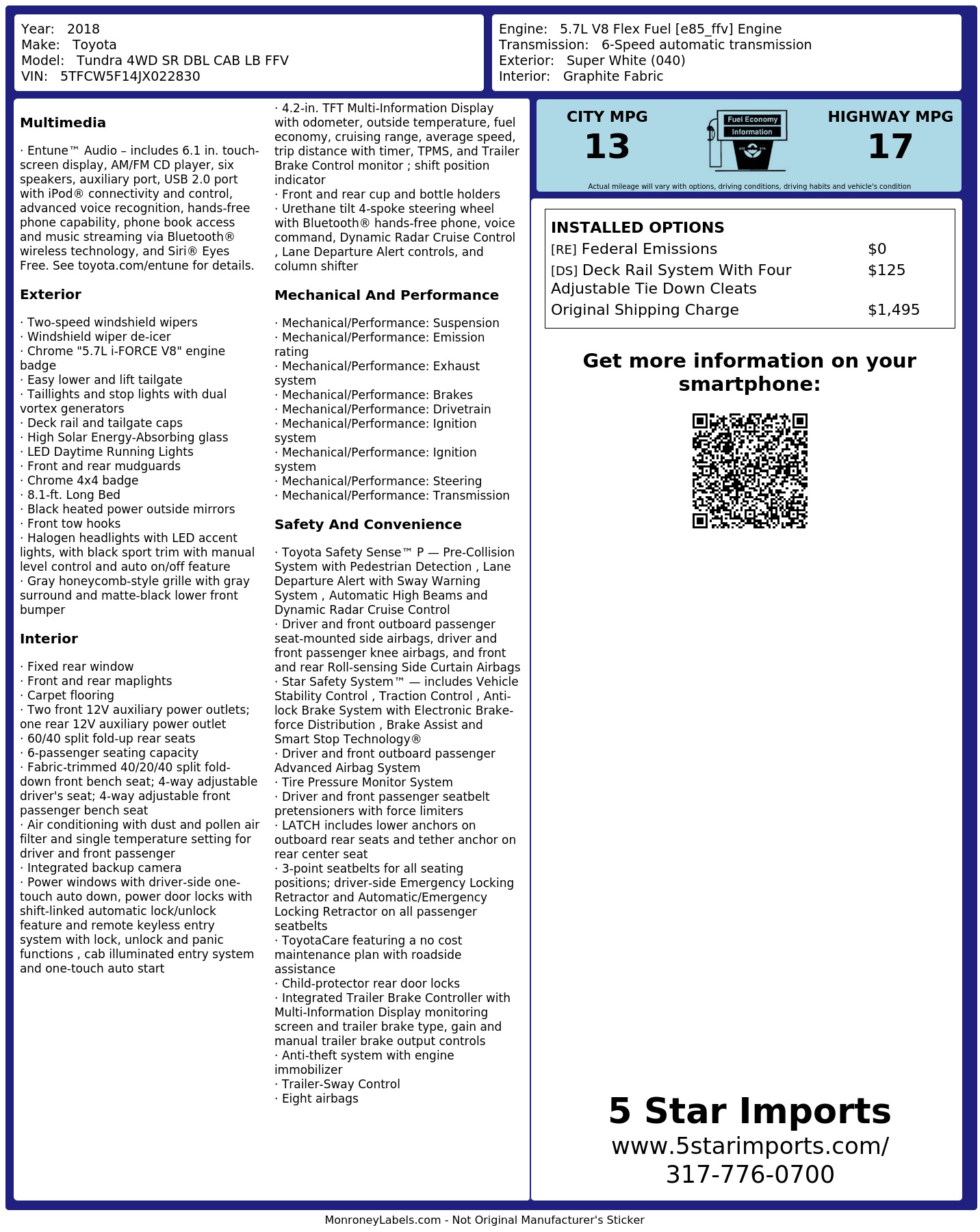 Monroney Label