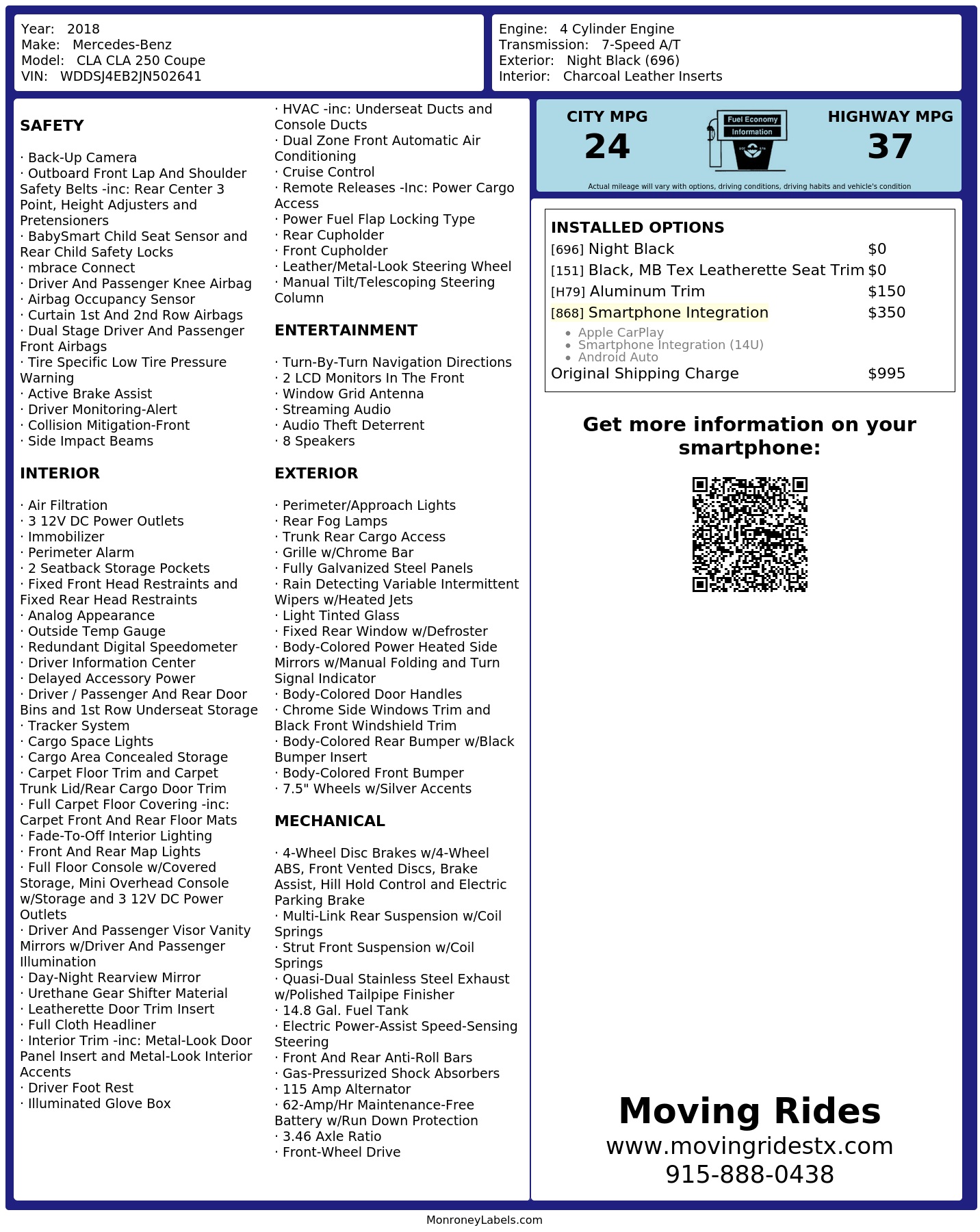 Monroney Label