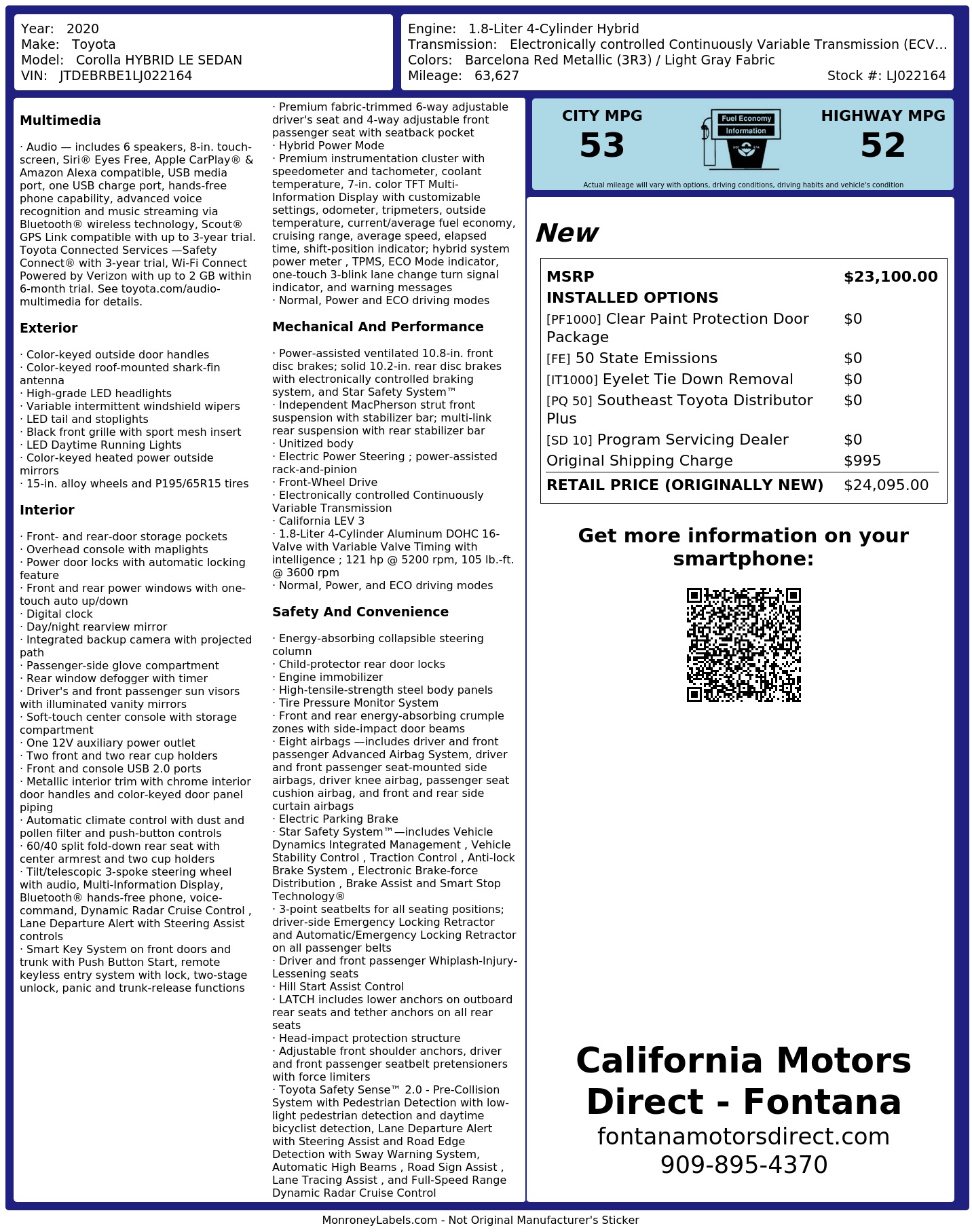 Monroney Label