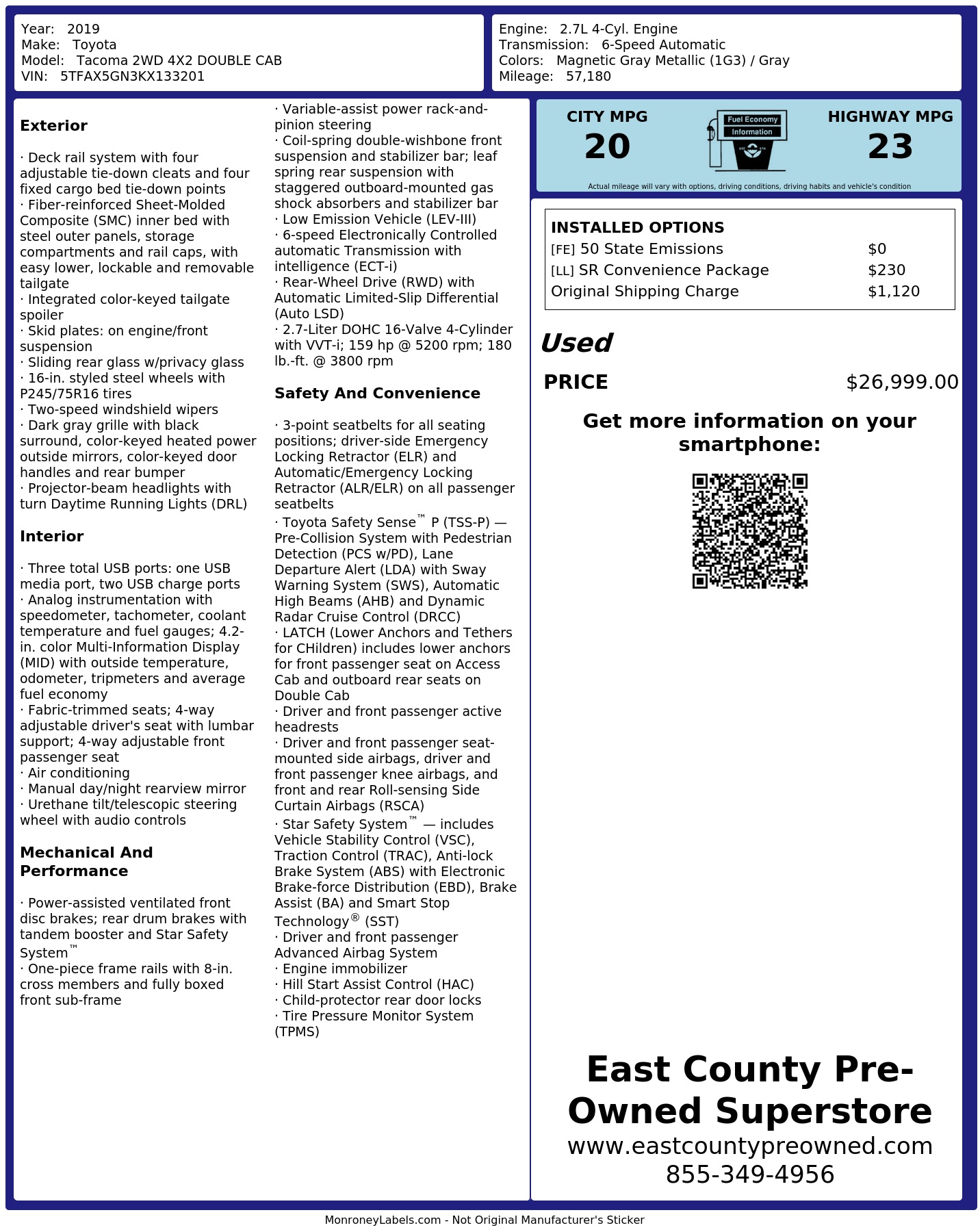 Monroney Label