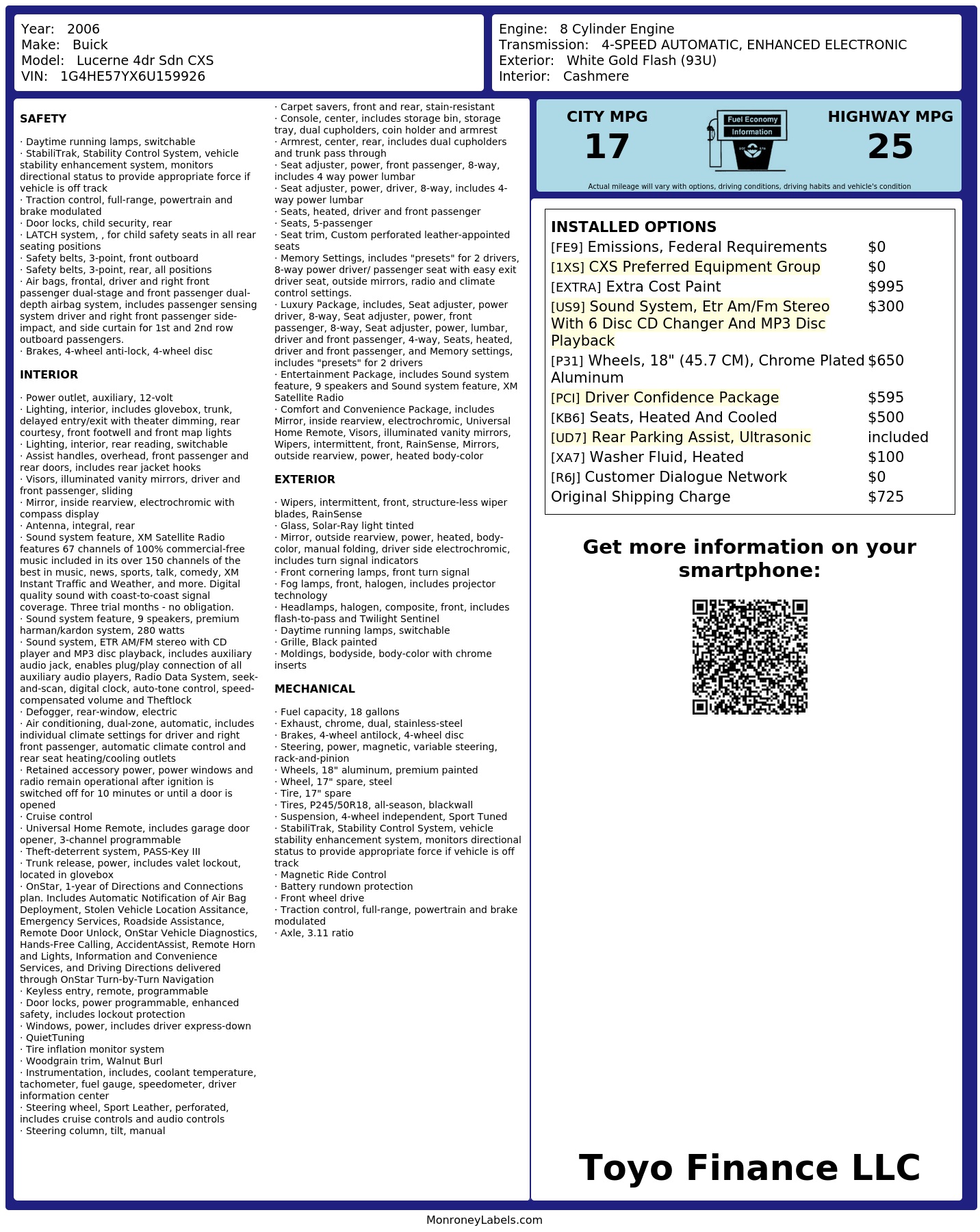 Monroney Label