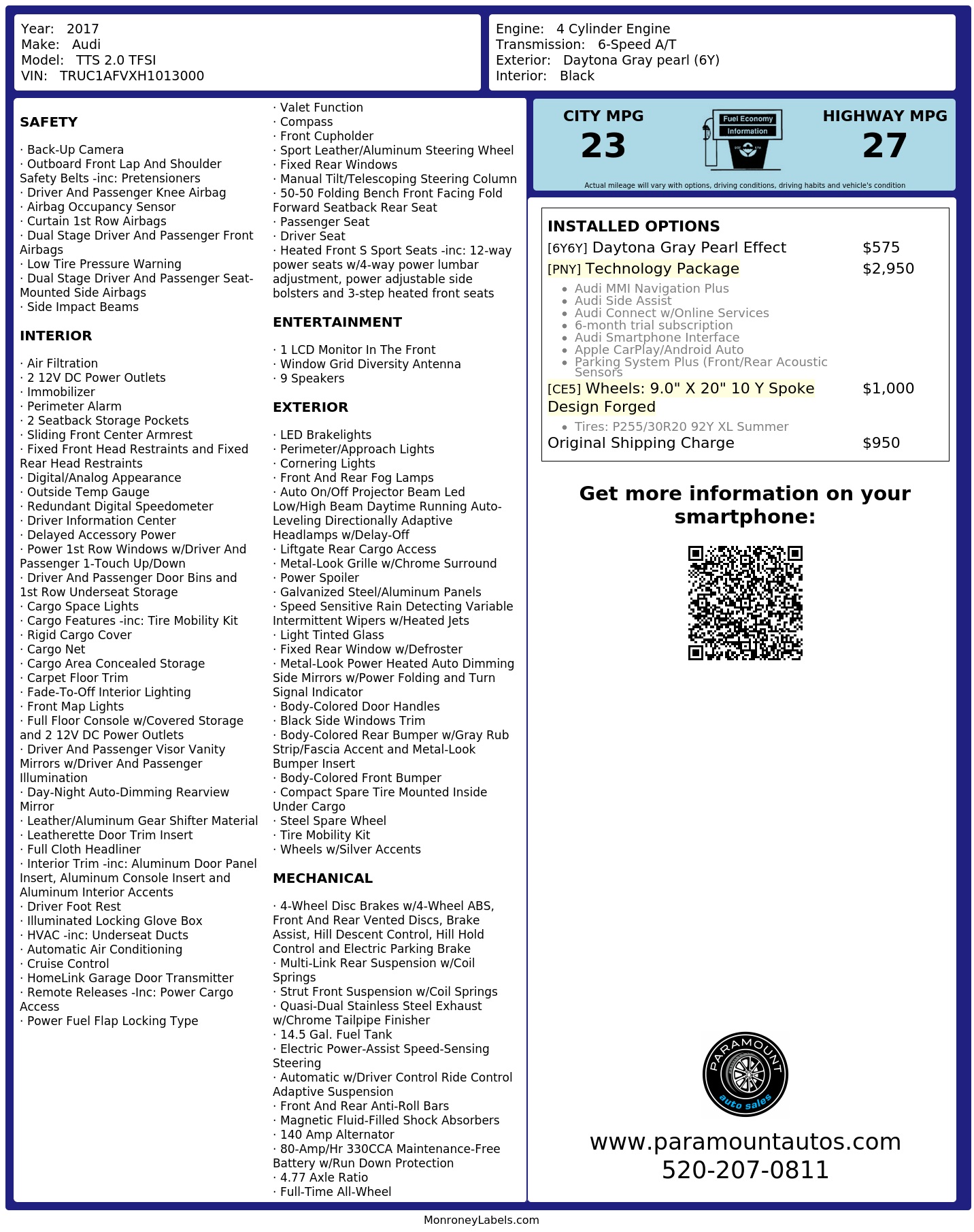 Monroney Label