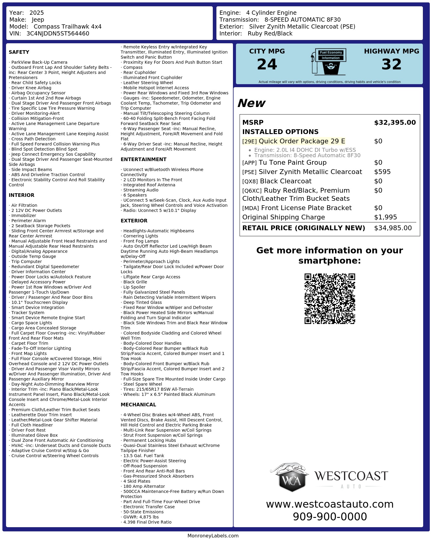 Monroney Label