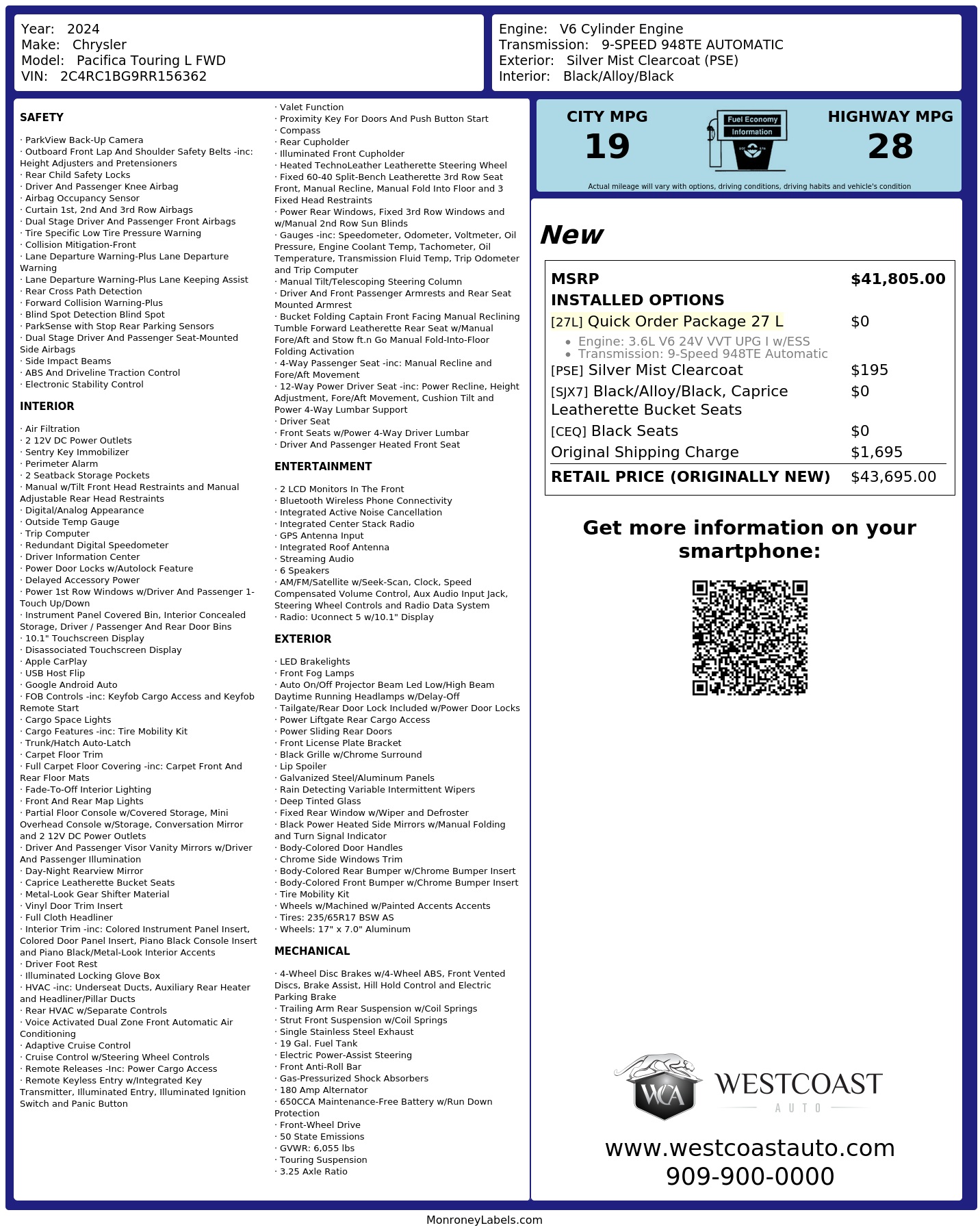 Monroney Label