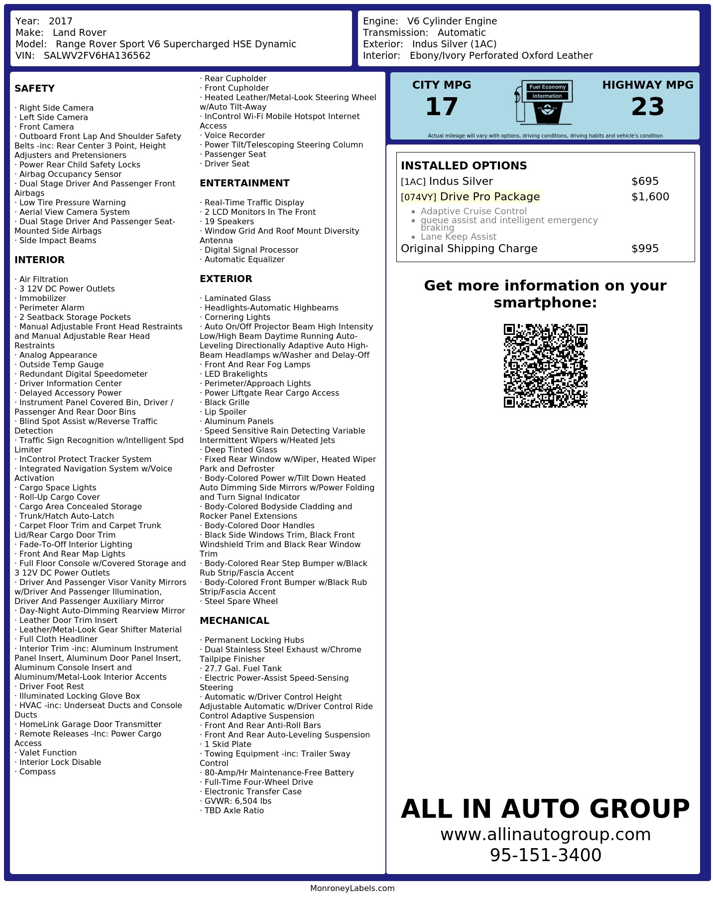 Monroney Label