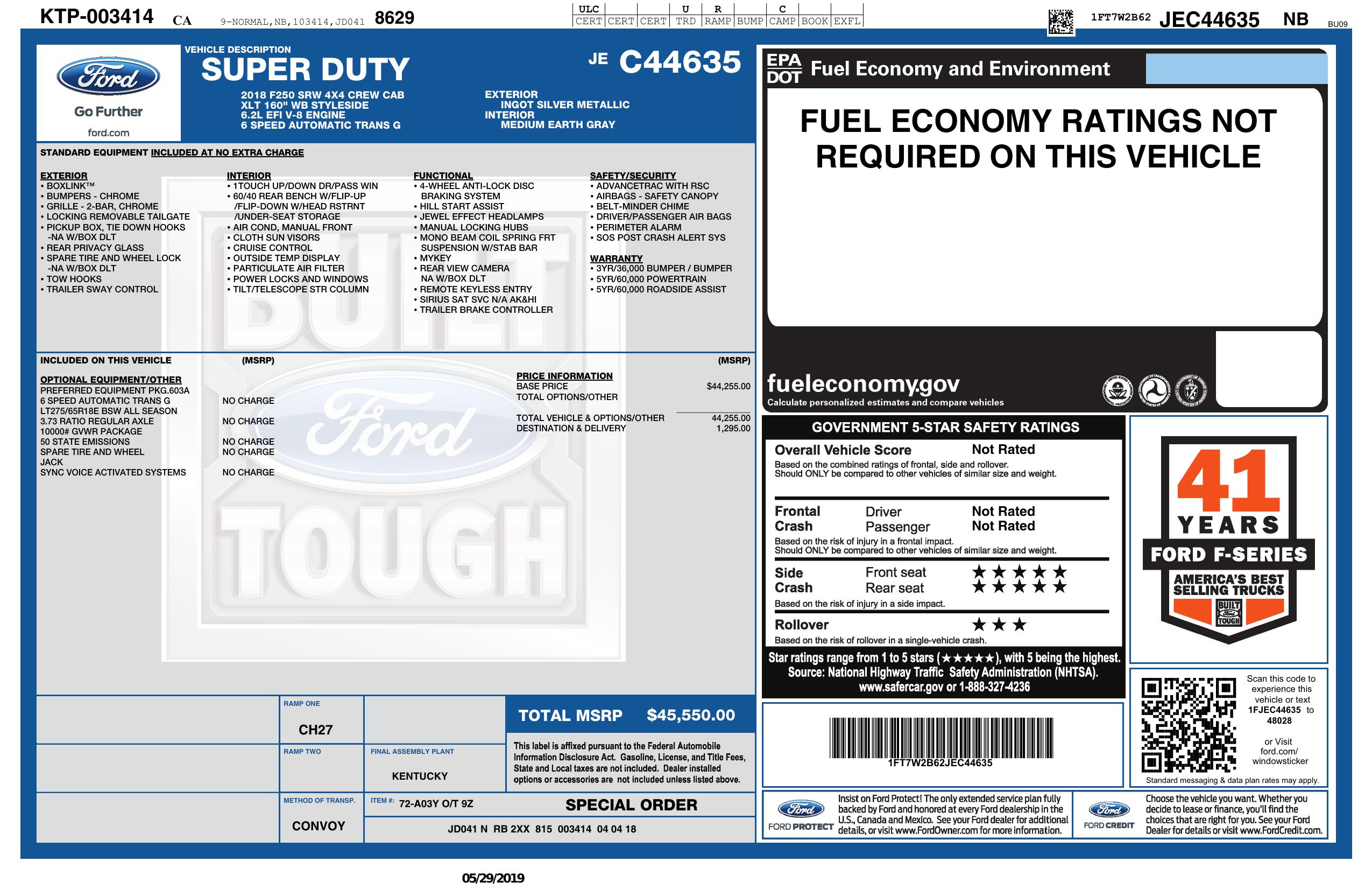 Monroney Label