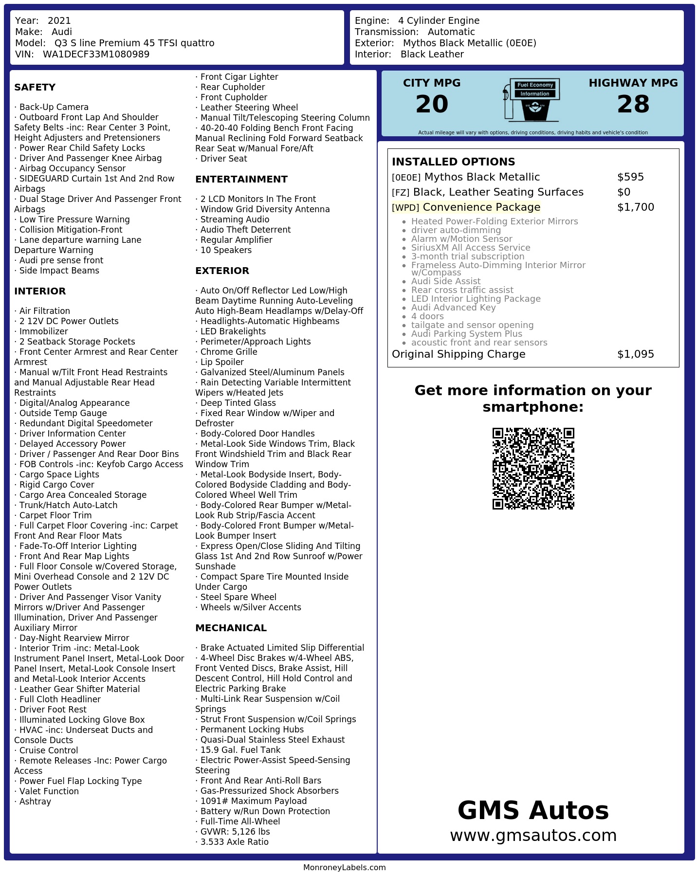 Monroney Label