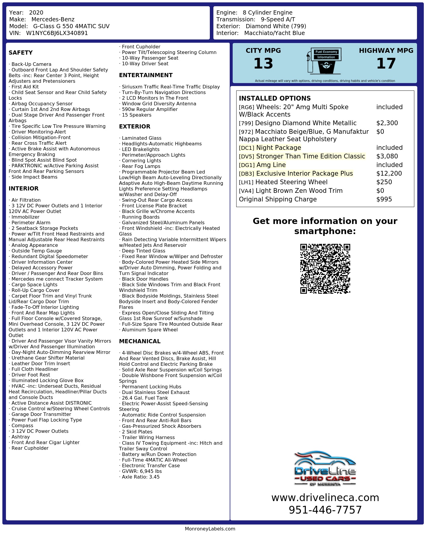 Monroney Label