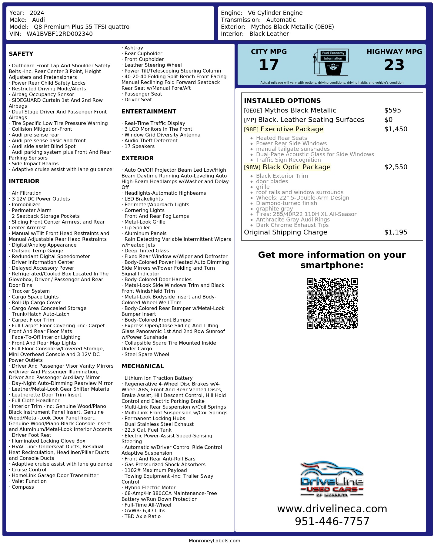 Monroney Label
