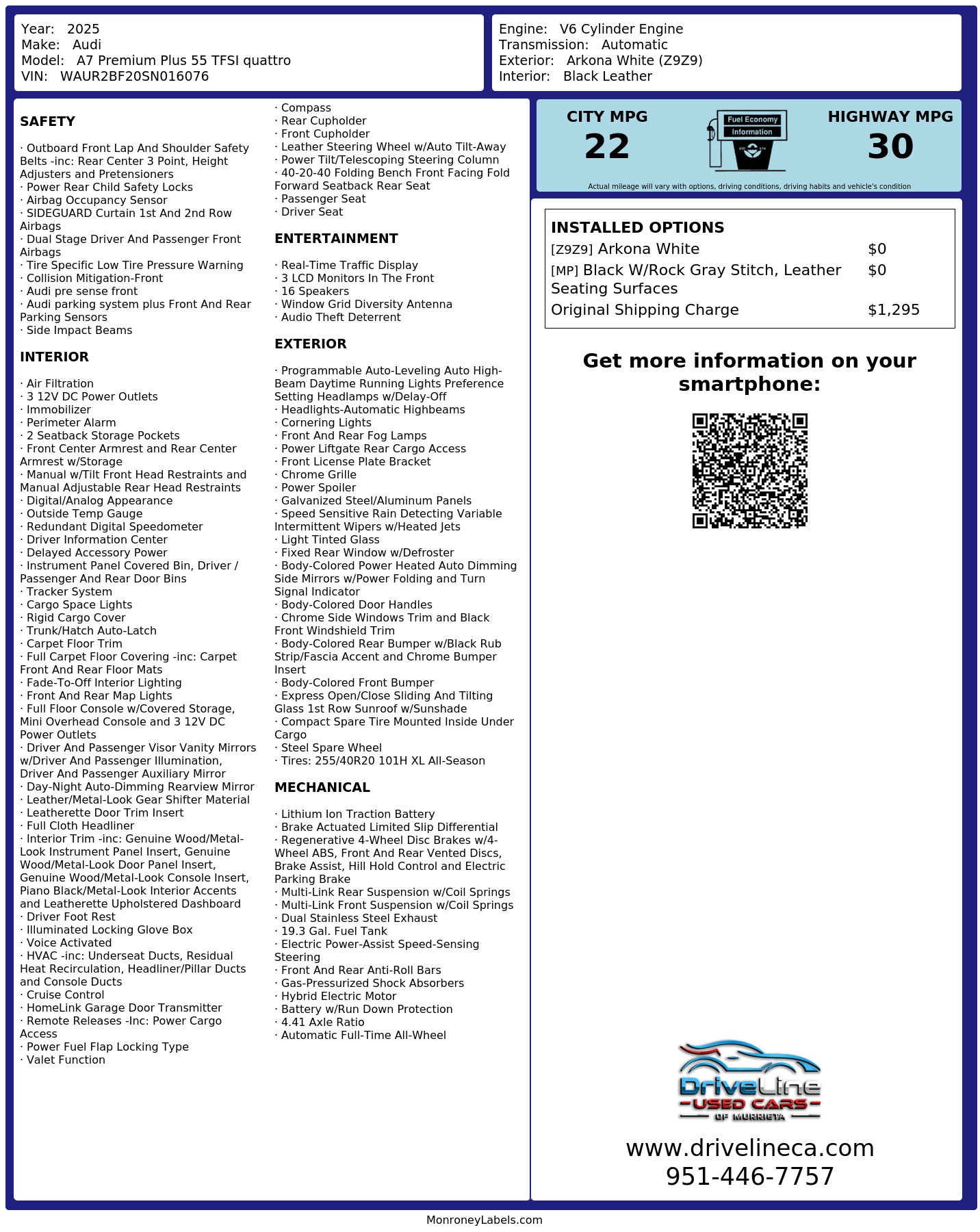 Monroney Label