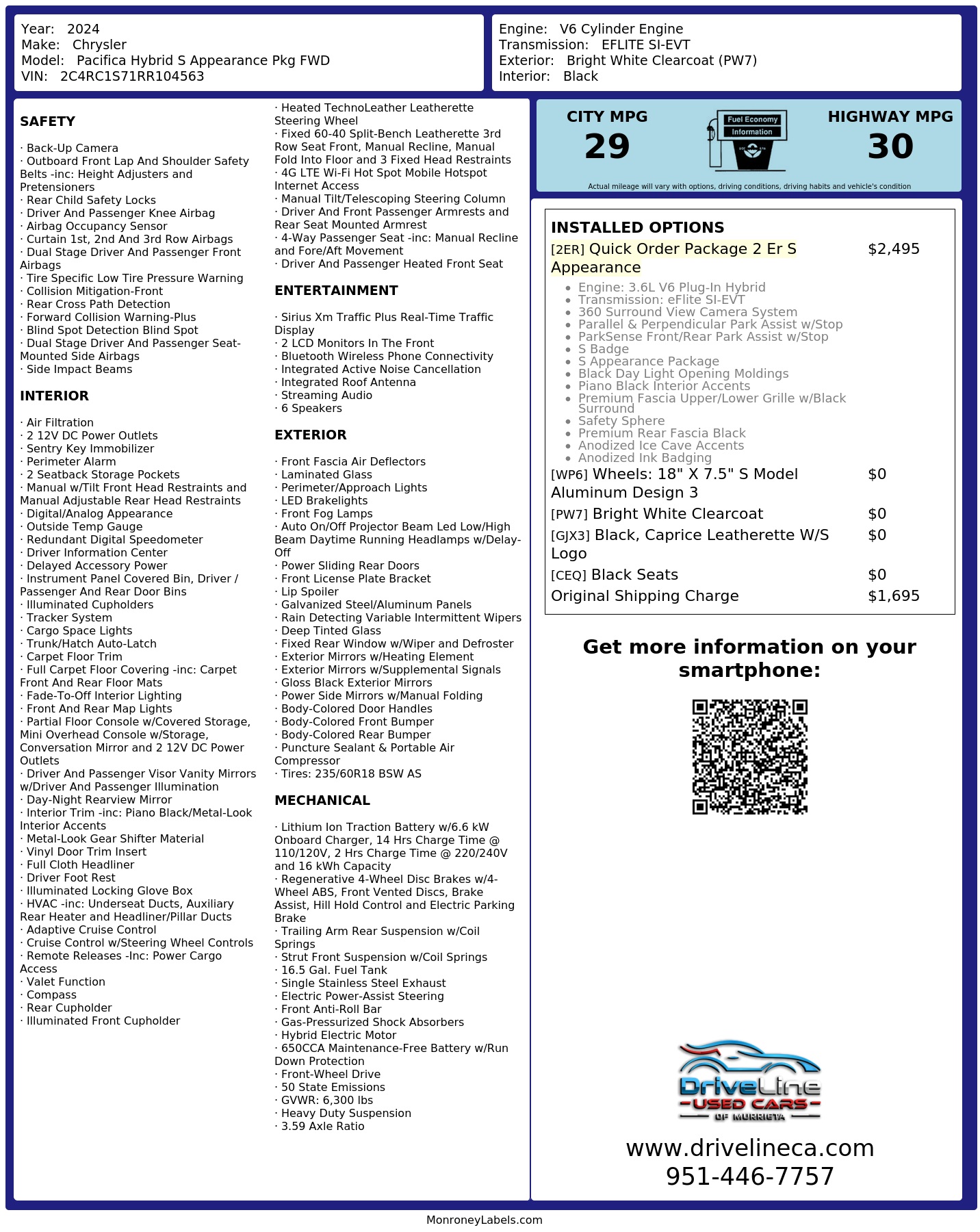 Monroney Label