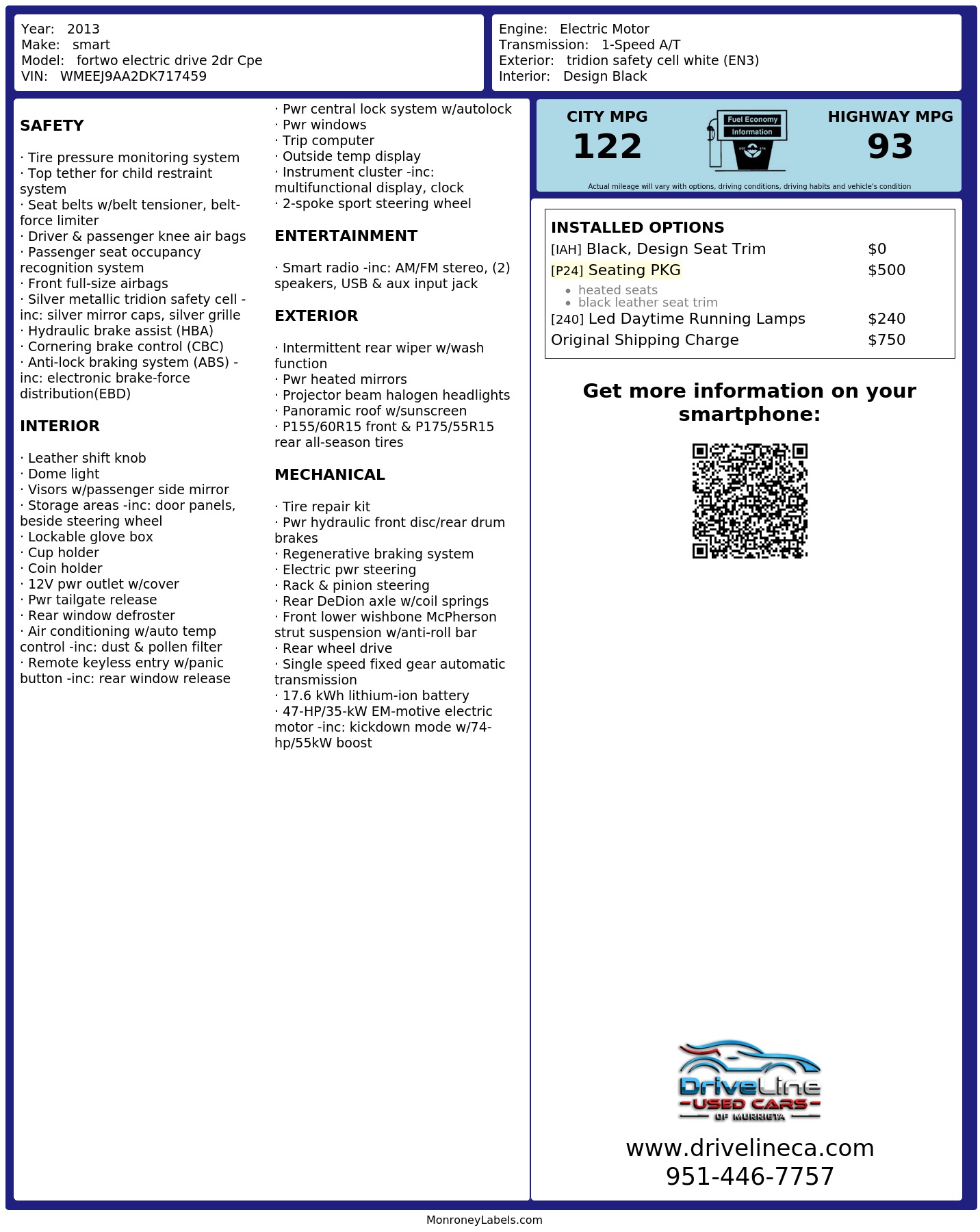 Monroney Label