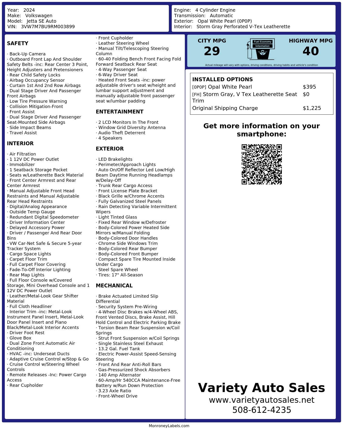 Monroney Label
