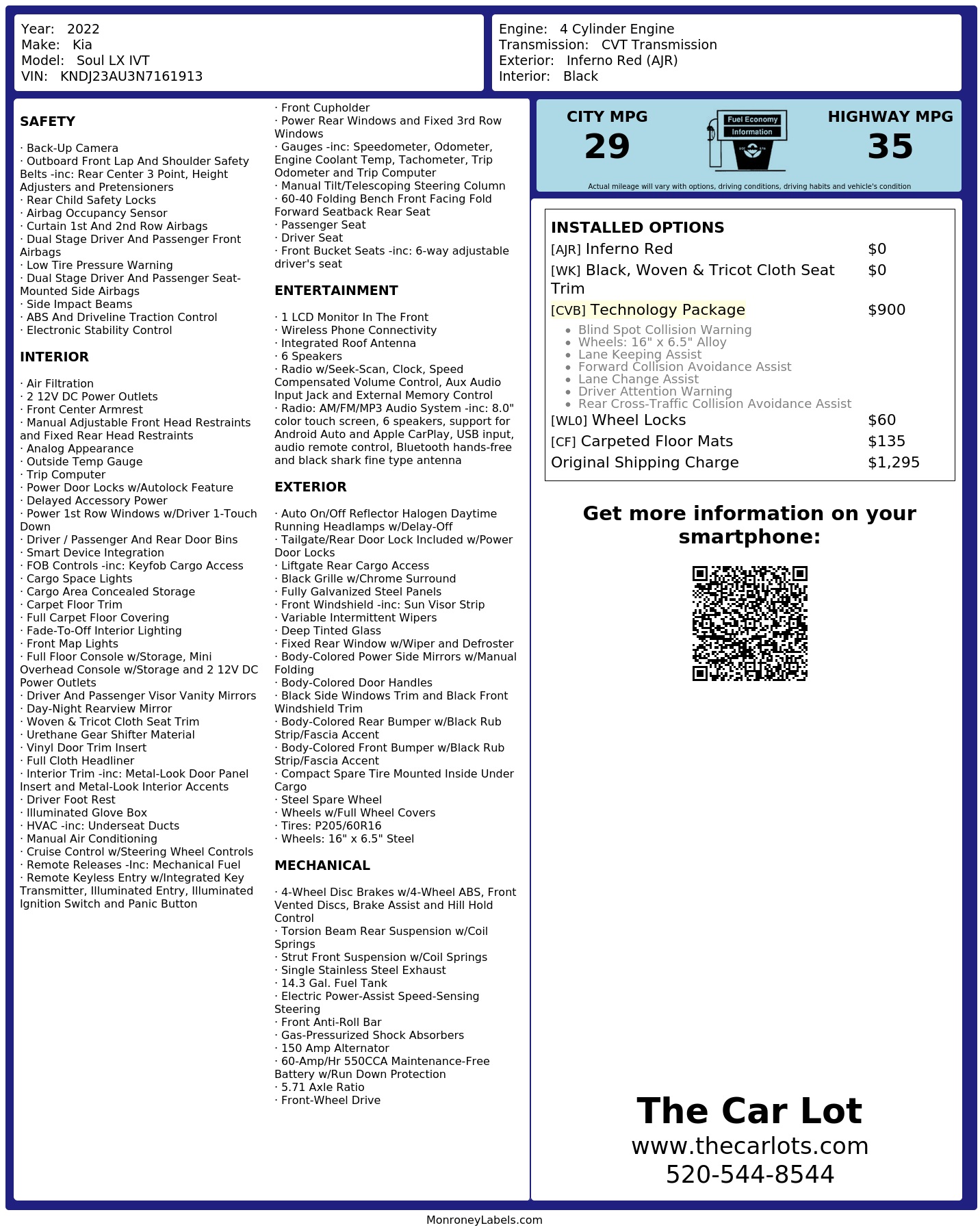 Monroney Label