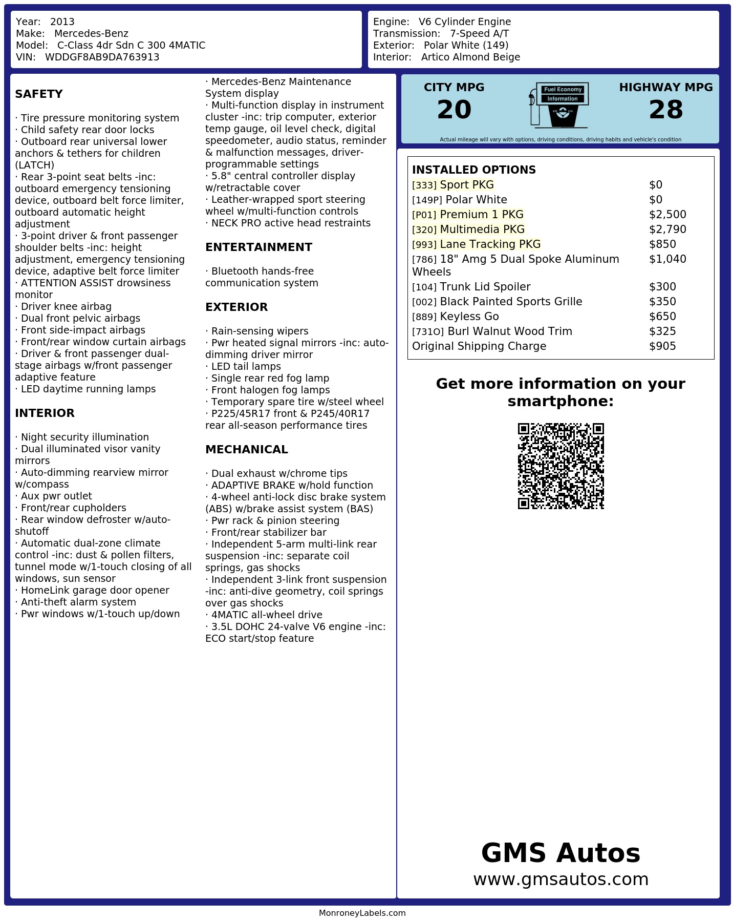 Monroney Label