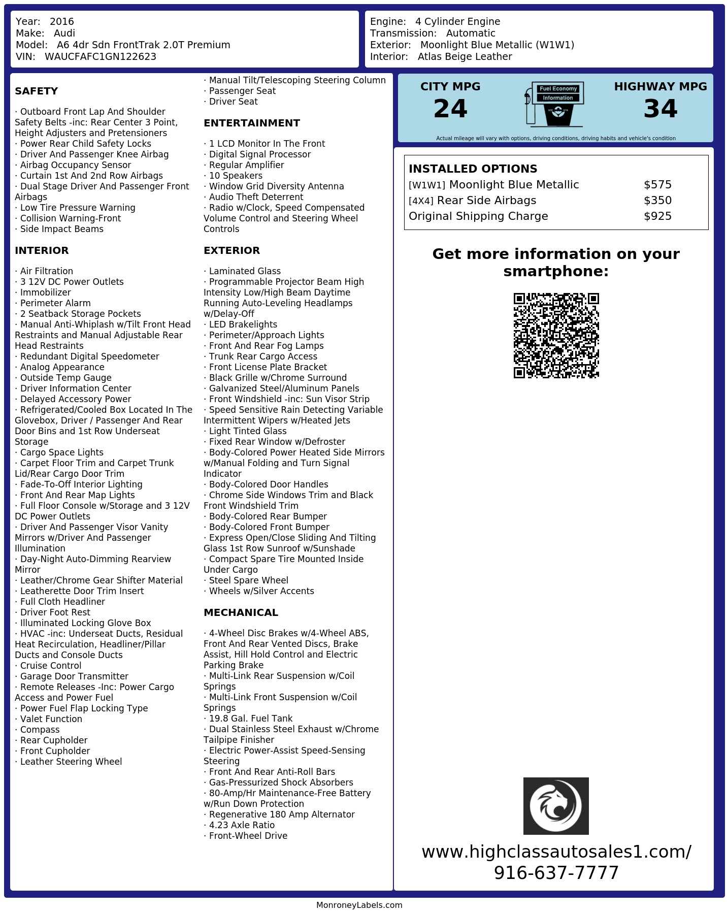 Monroney Label