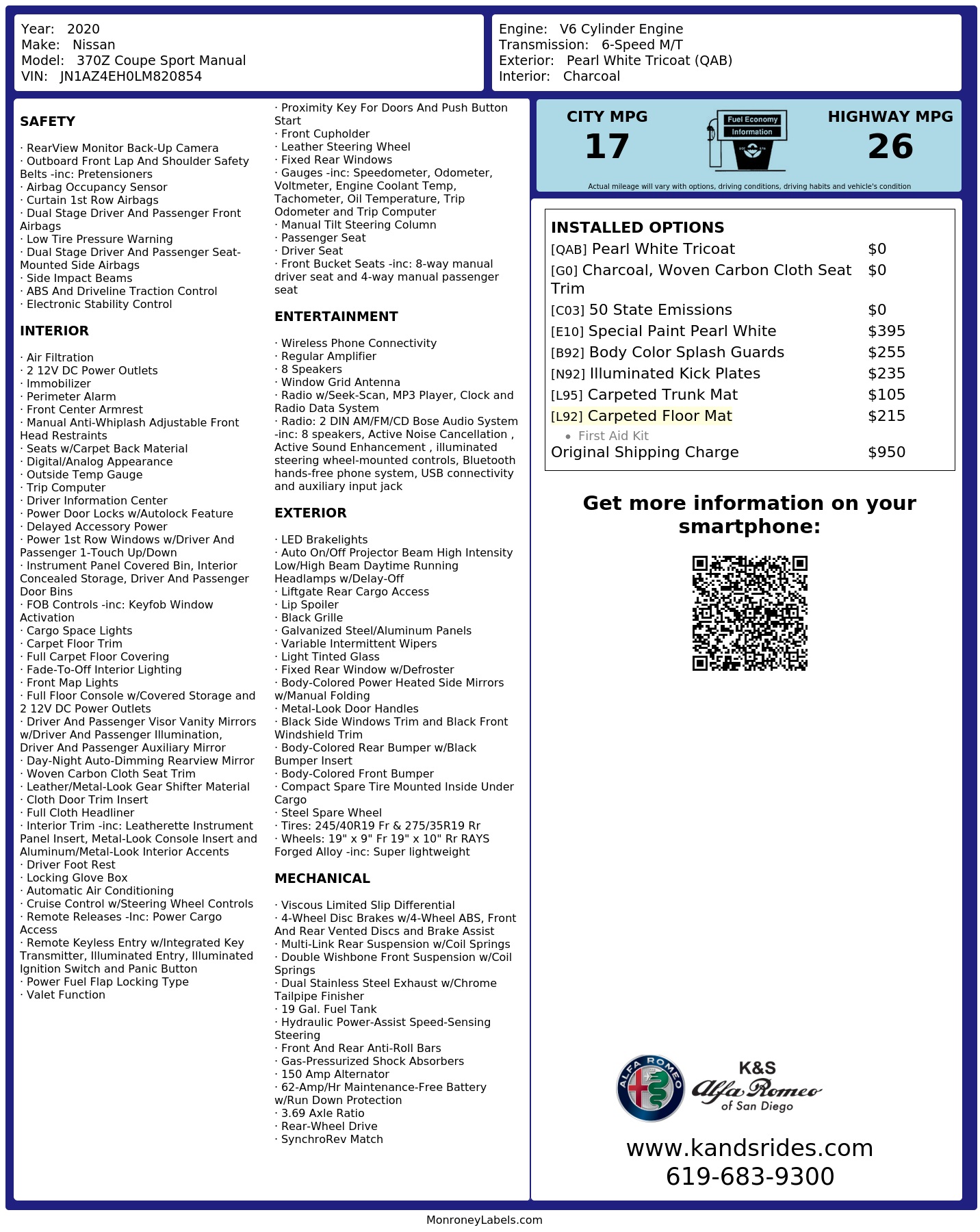 Monroney Label