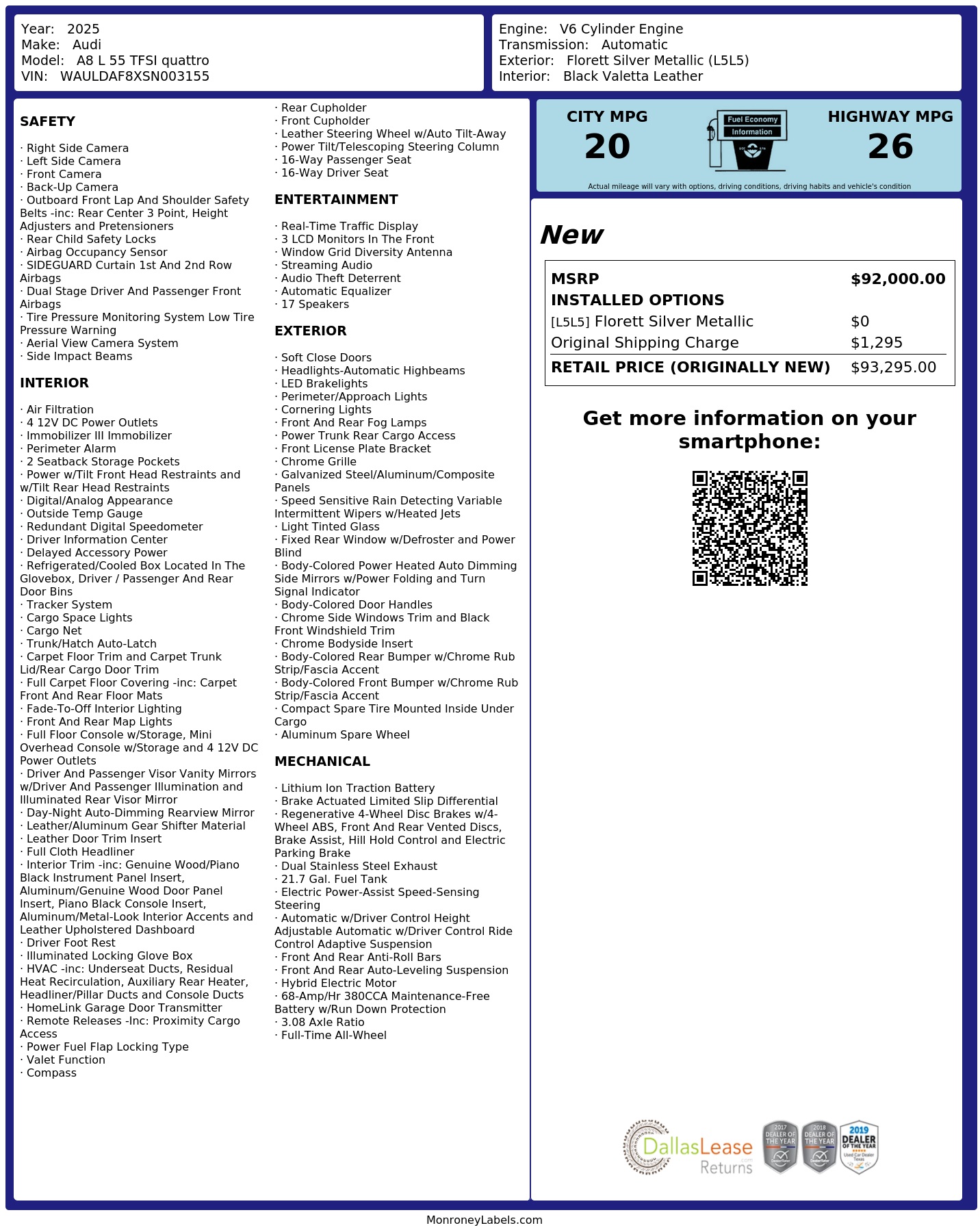 Monroney Label