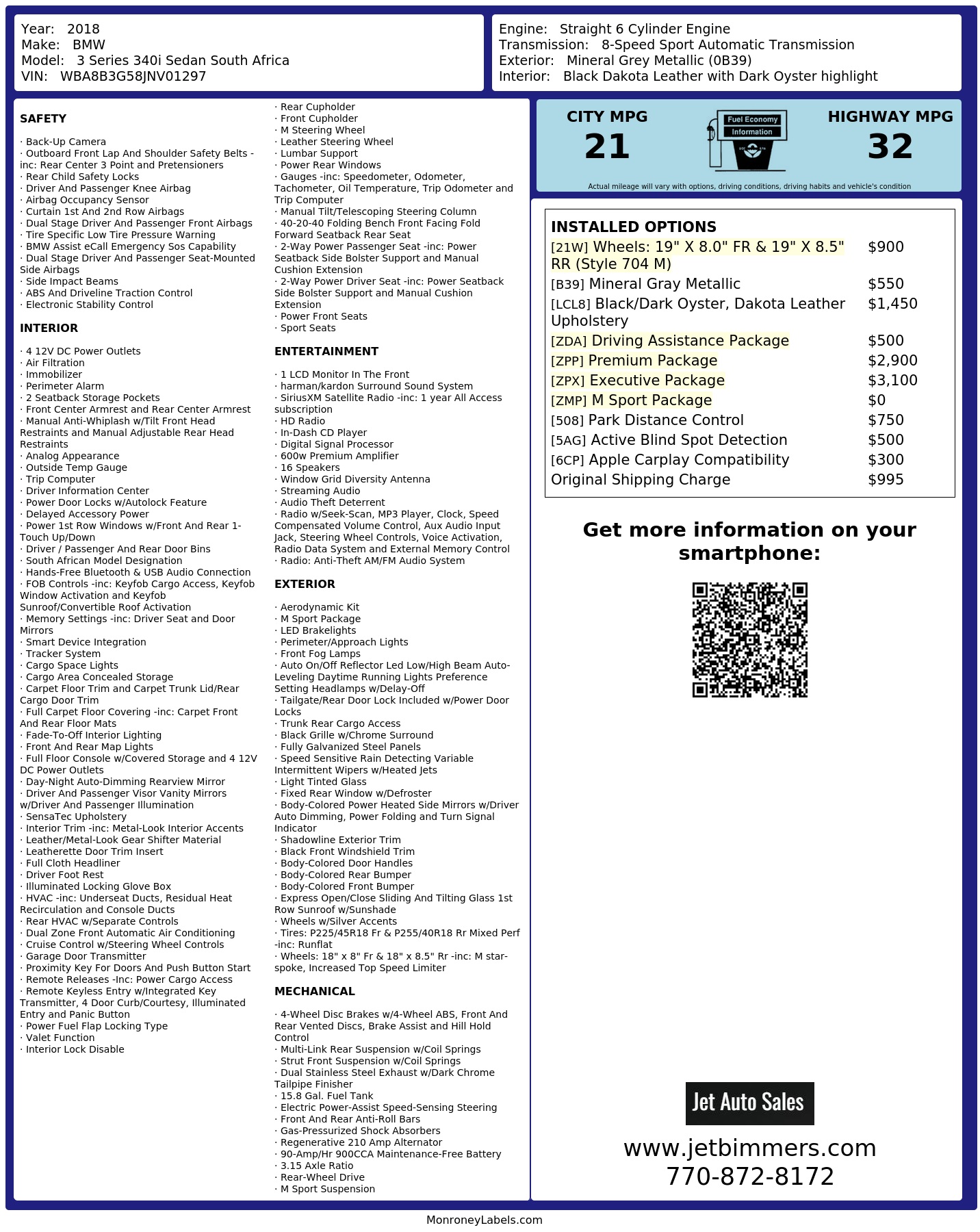 Monroney Label