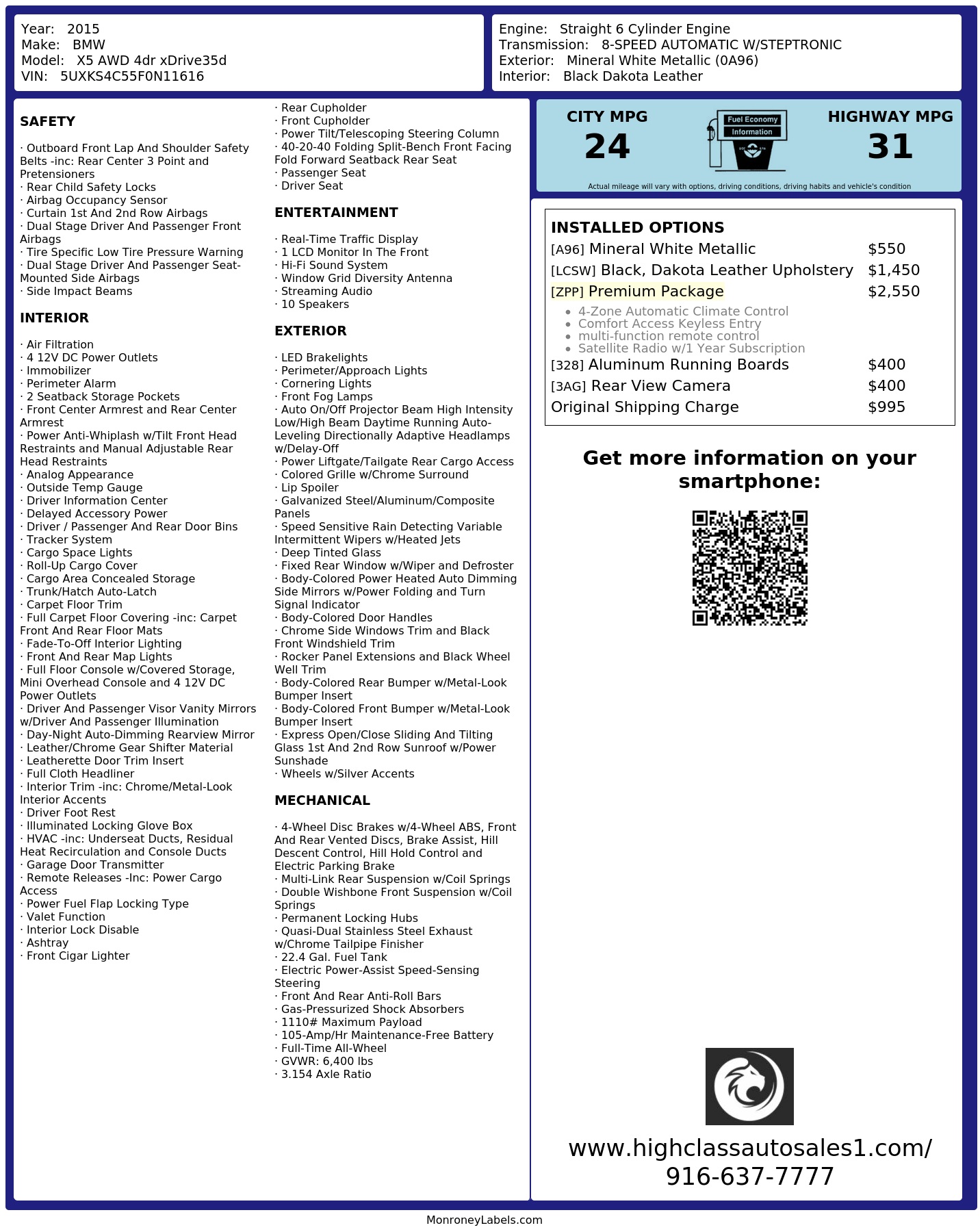 Monroney Label