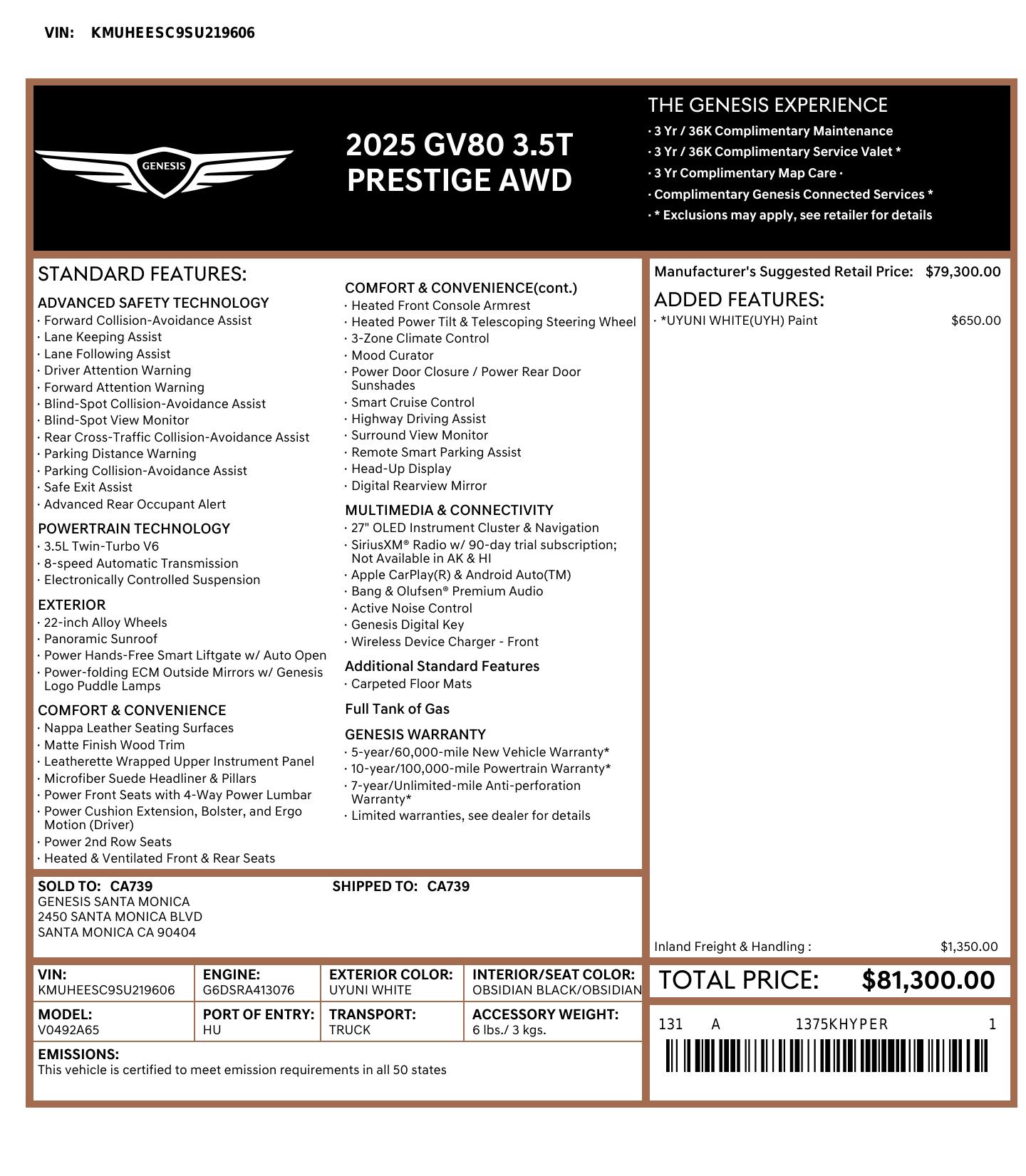 Monroney Label