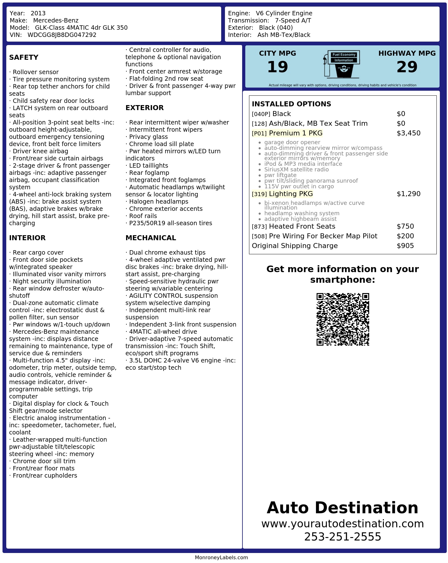 Monroney Label