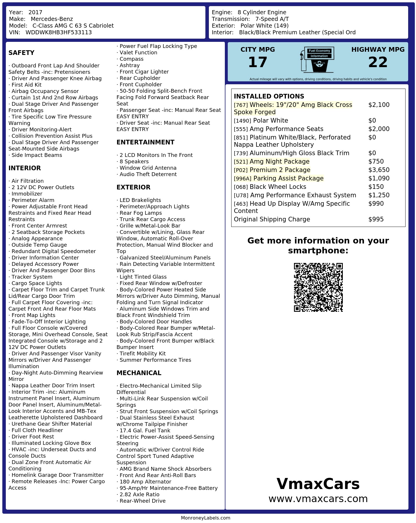 Monroney Label