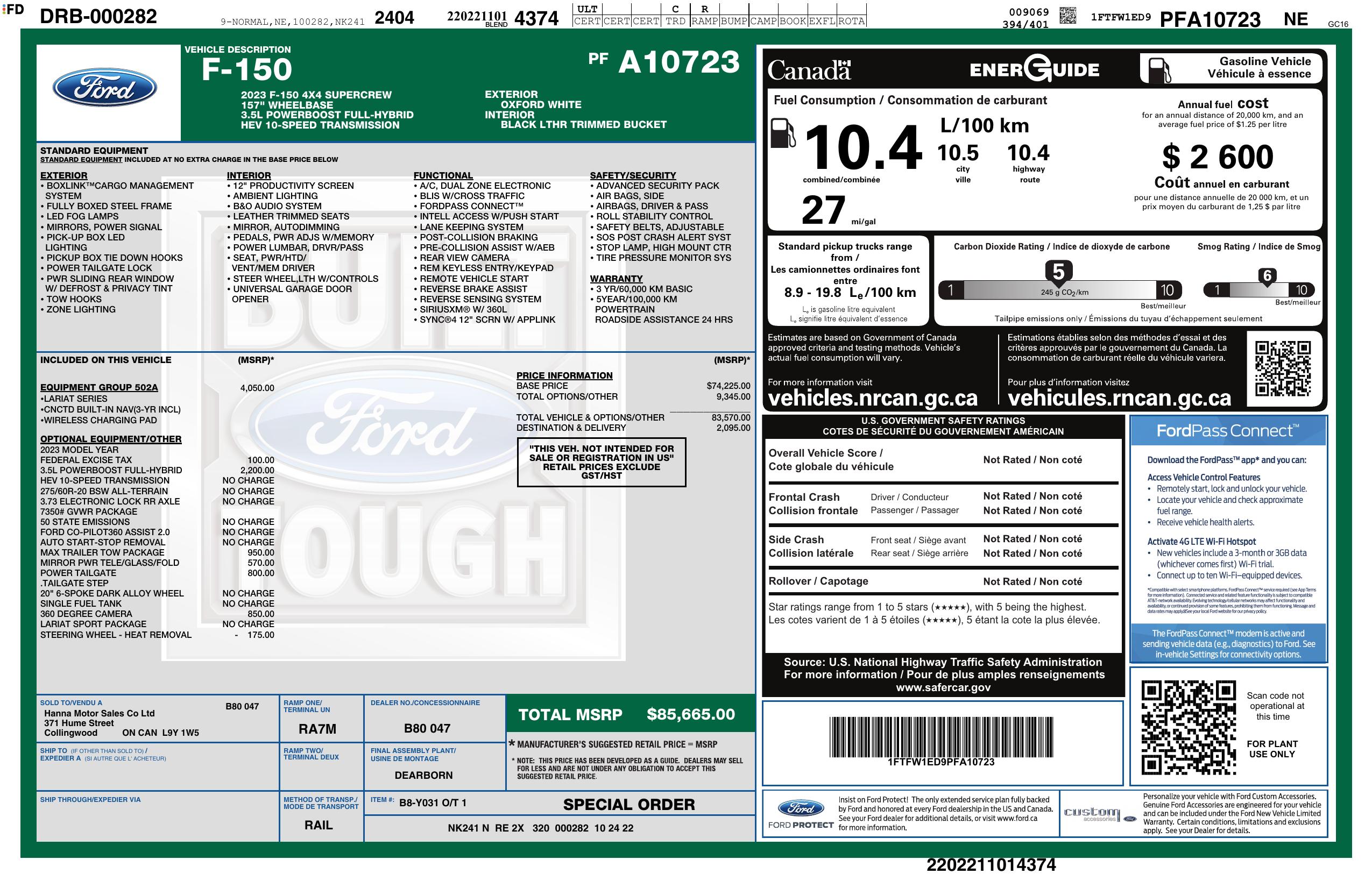 Monroney Label