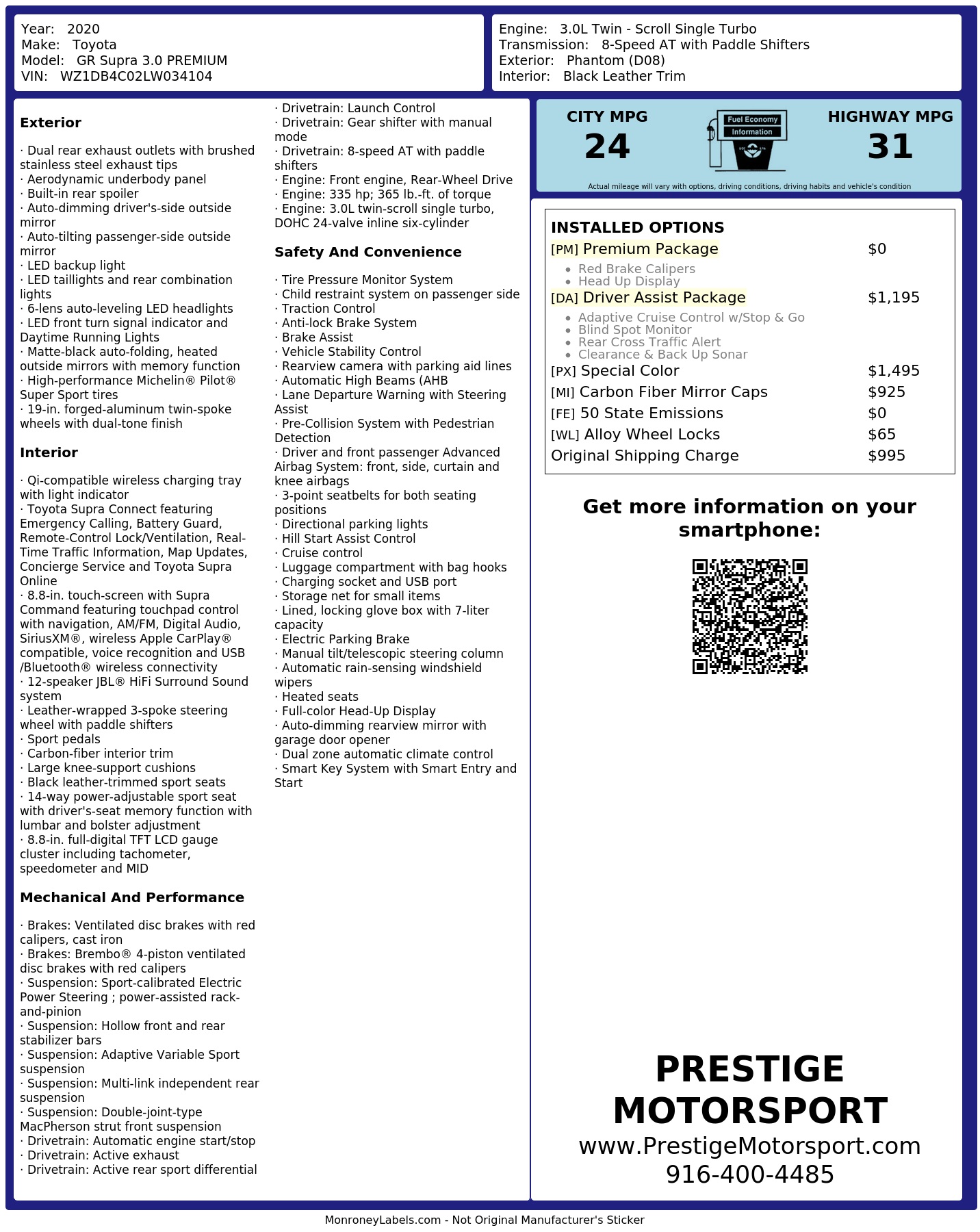 Monroney Label