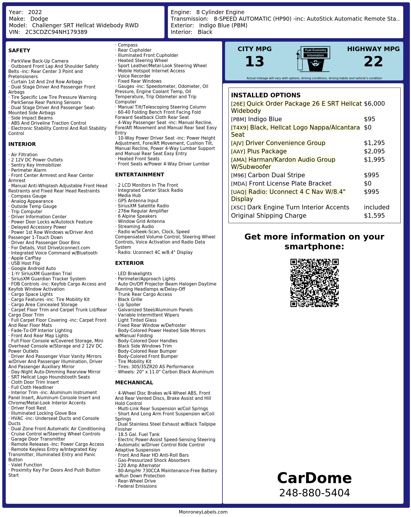 Monroney Label