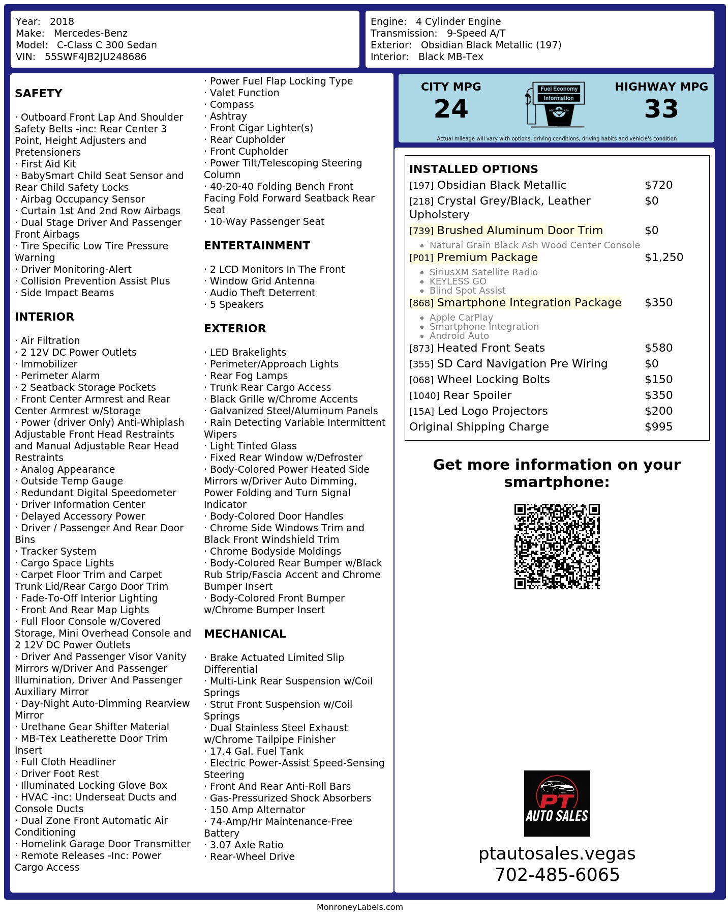 Monroney Label