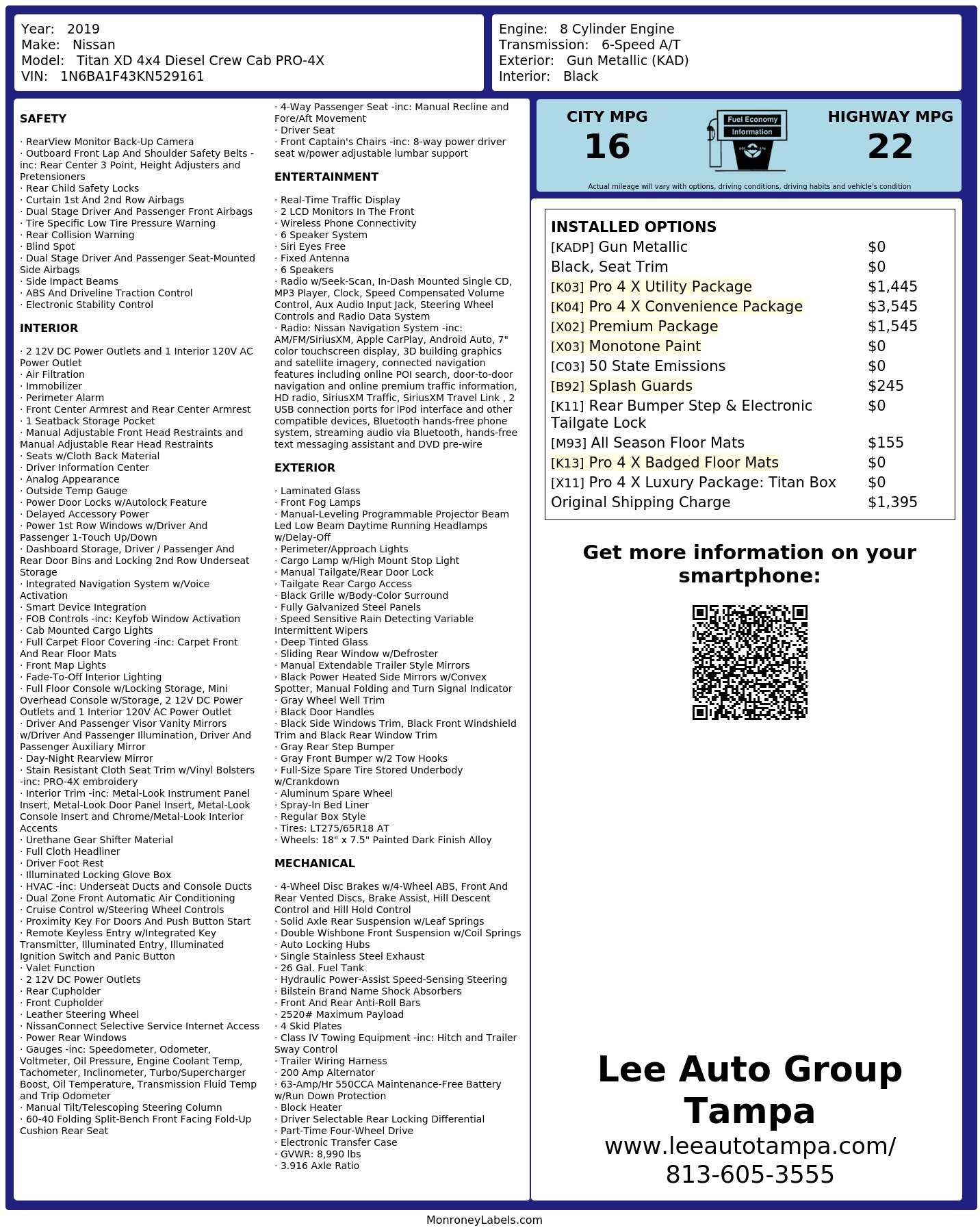 Monroney Label