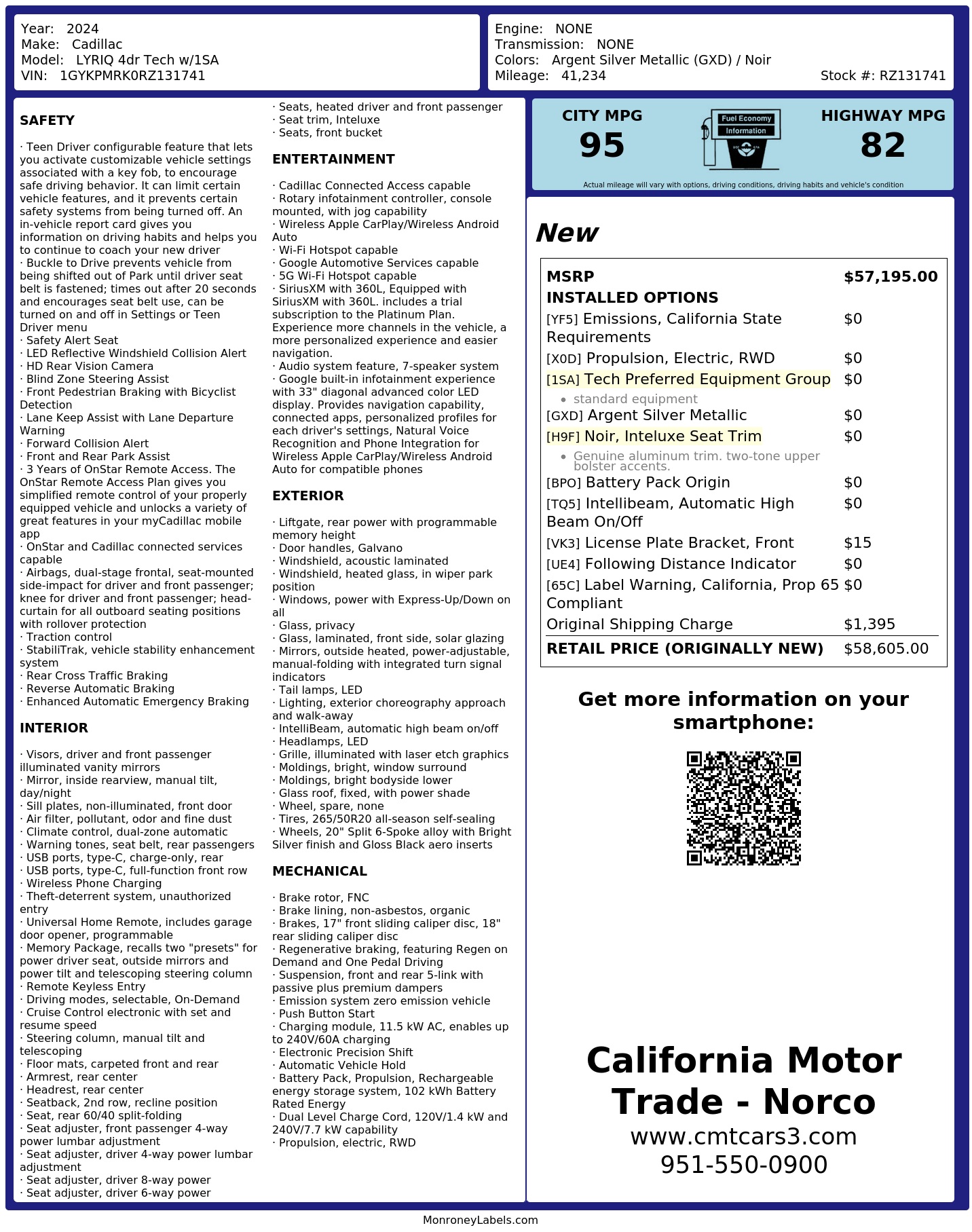 Monroney Label