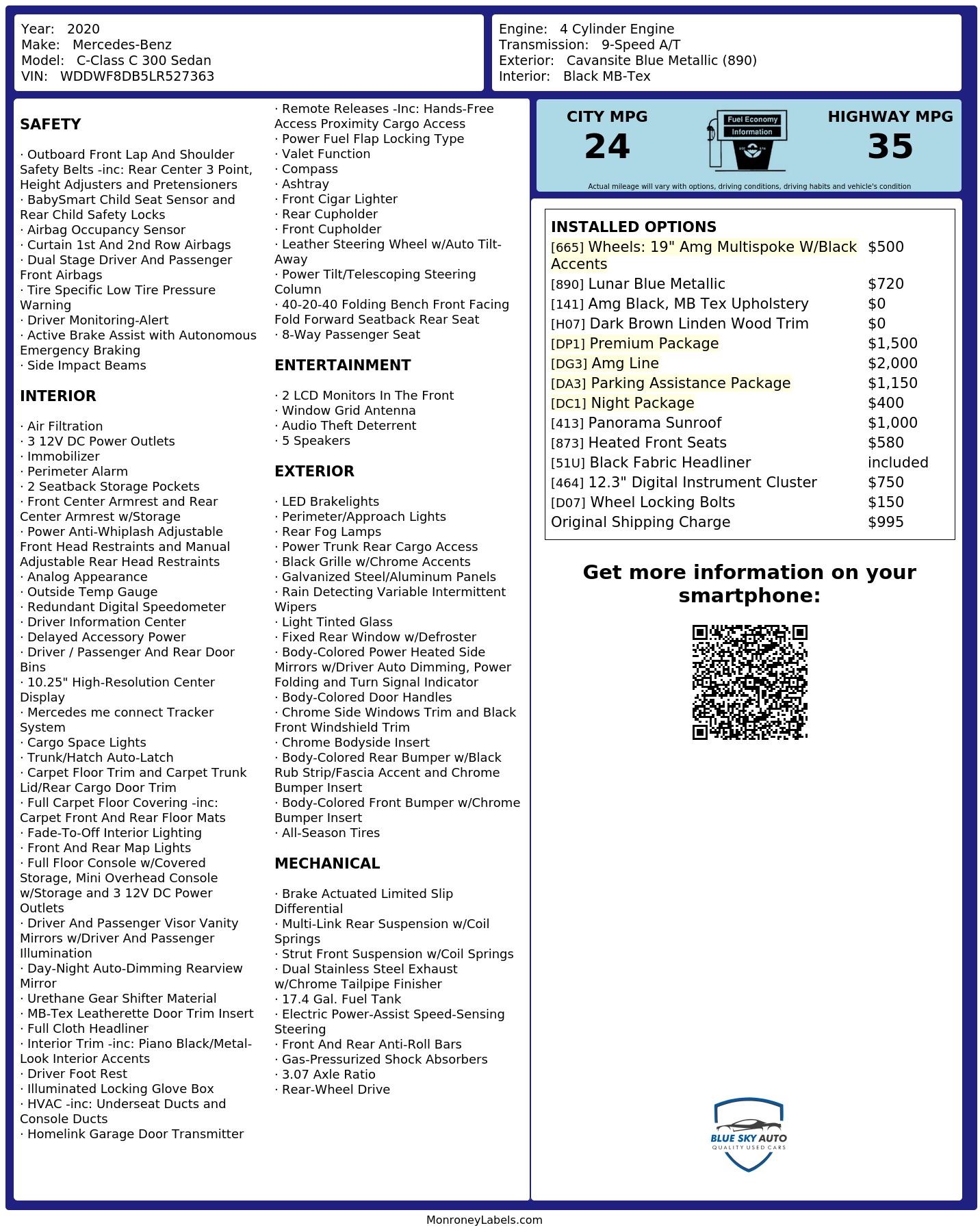 Monroney Label