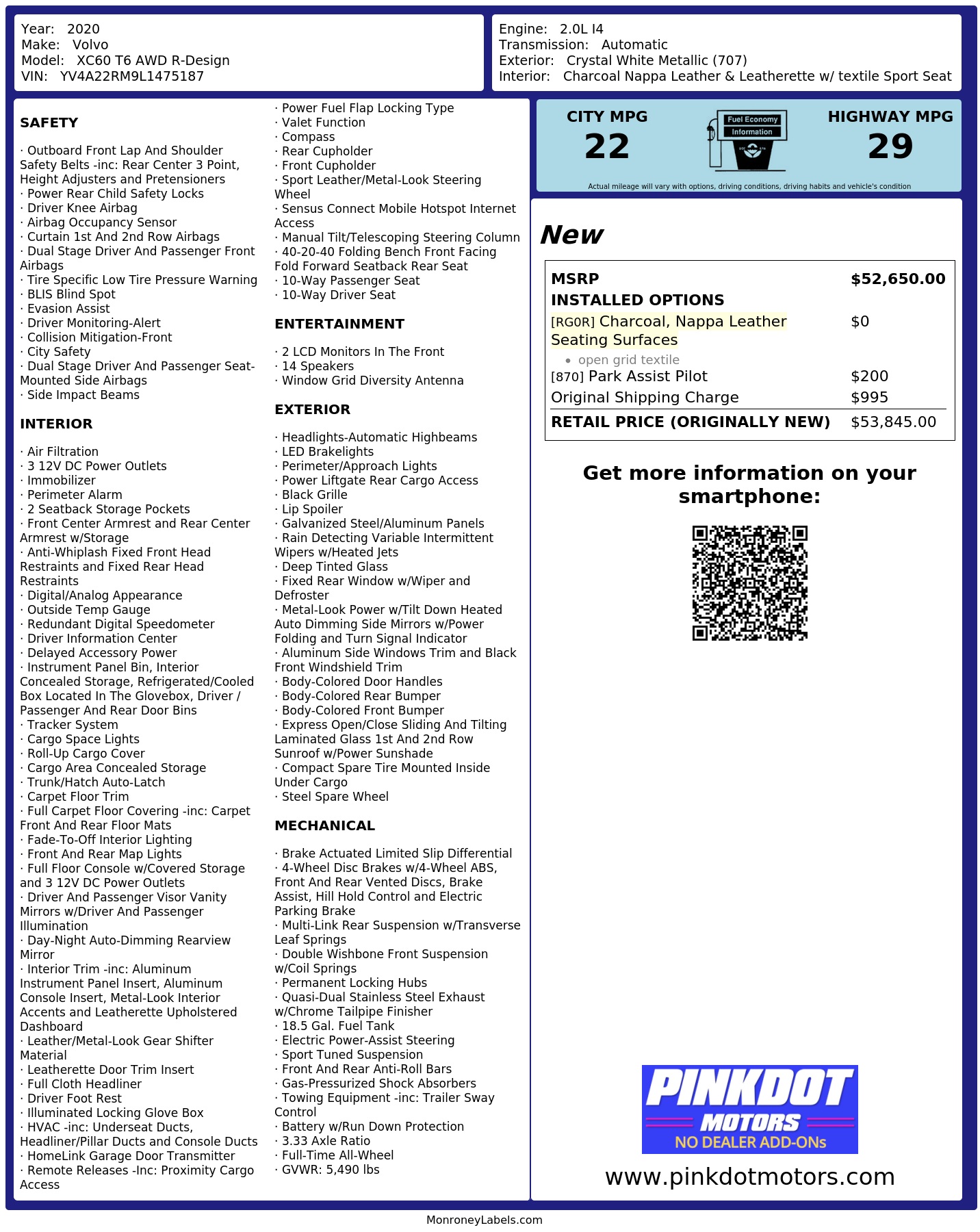 Monroney Label