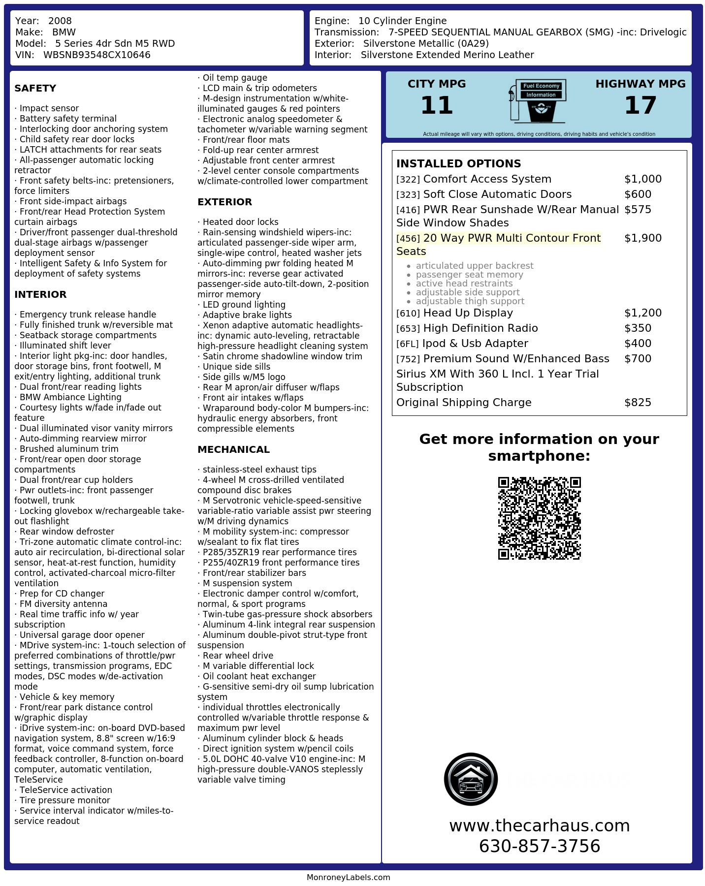 Monroney Label