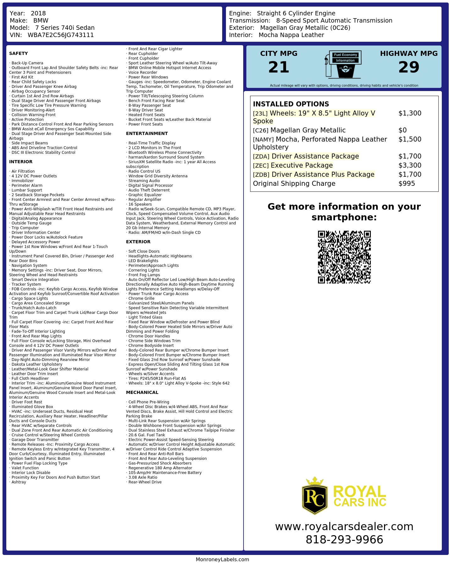 Monroney Label