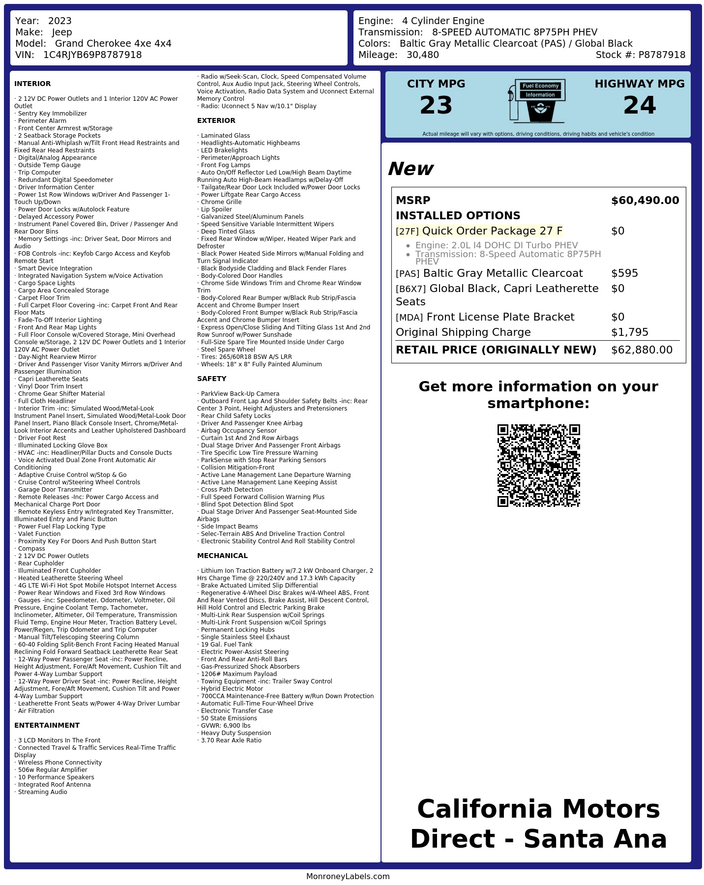 Monroney Label