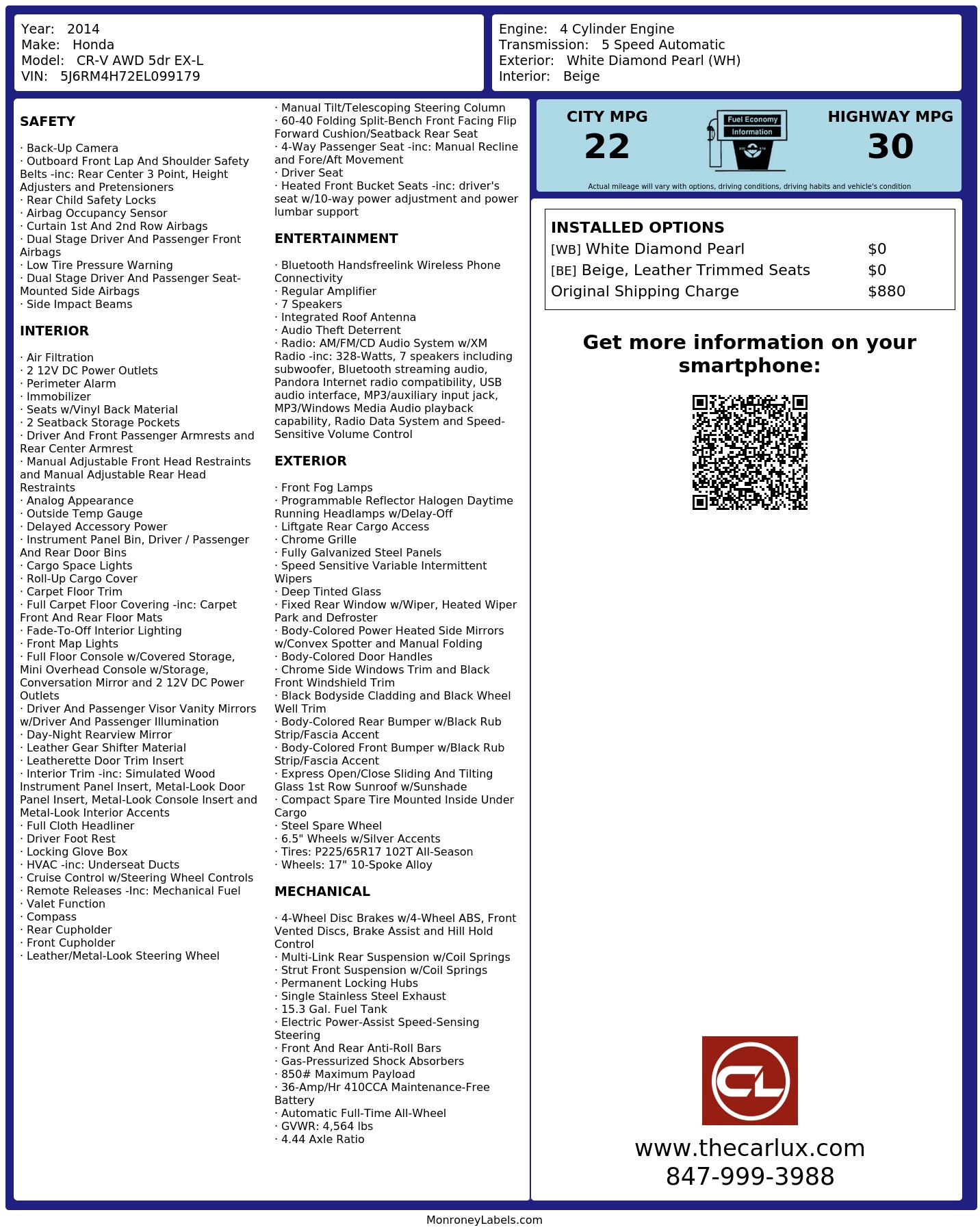 Monroney Label