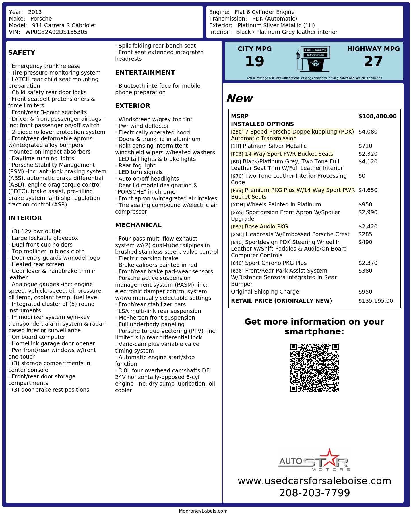 Monroney Label