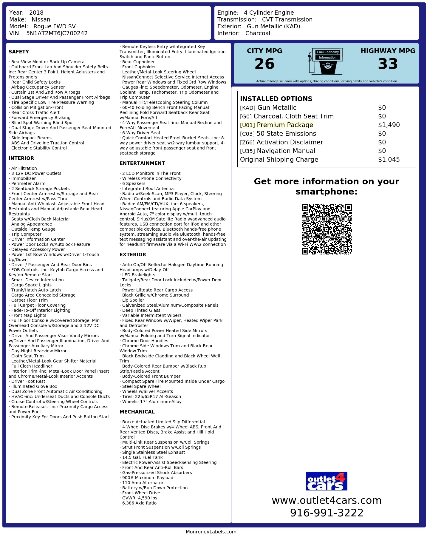 Monroney Label