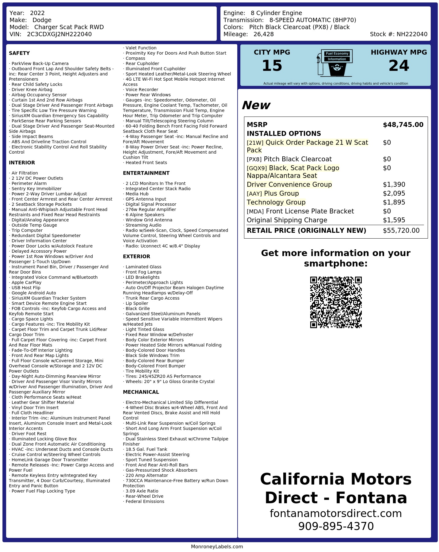 Monroney Label