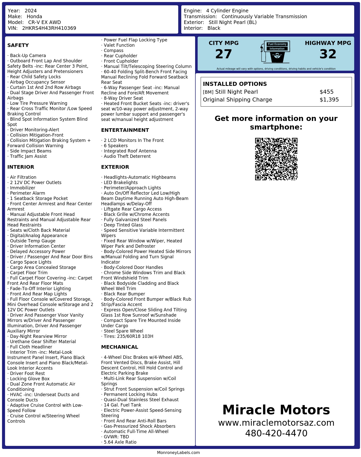 Monroney Label